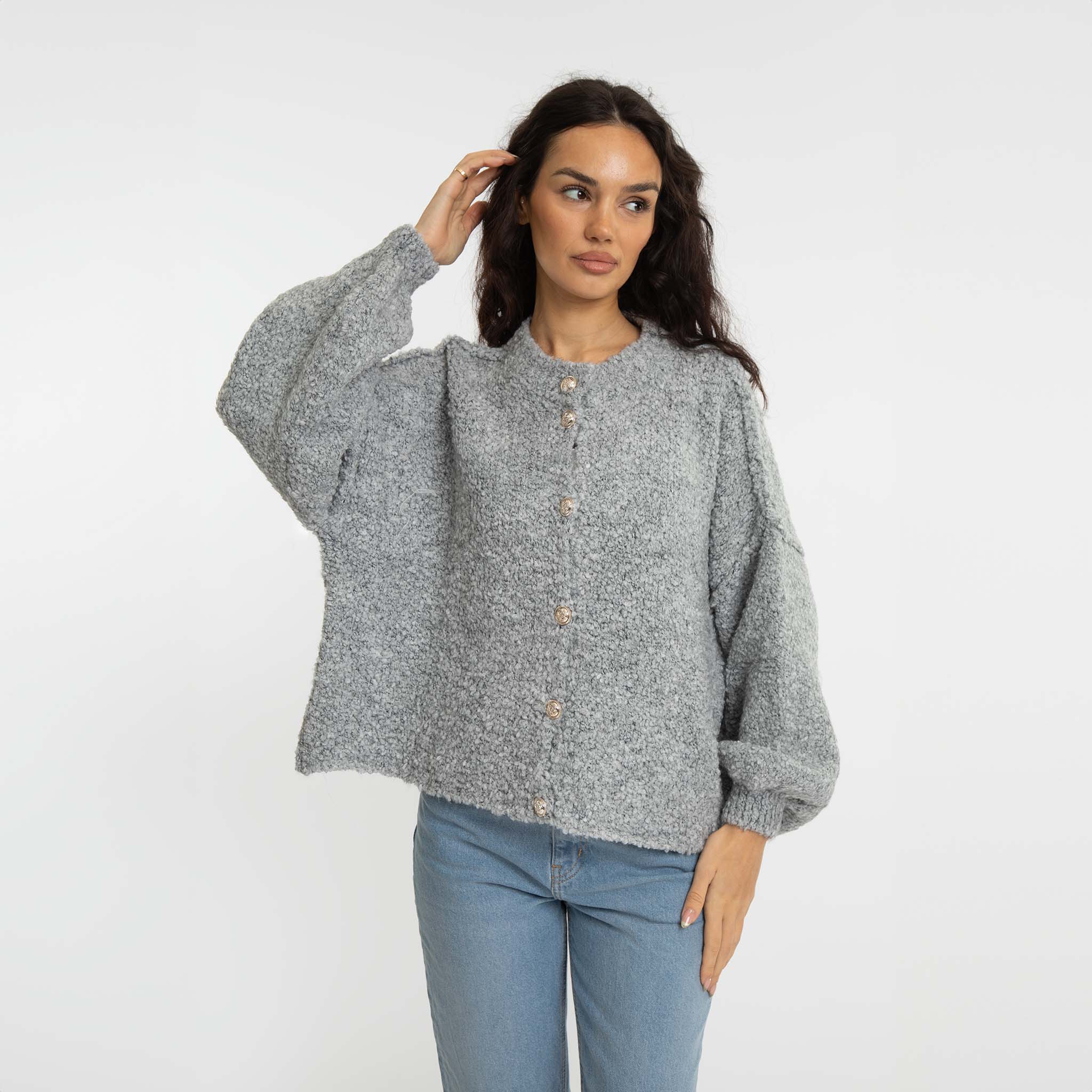 Bouclé Oversized Cardigan Short "CozyGlam"