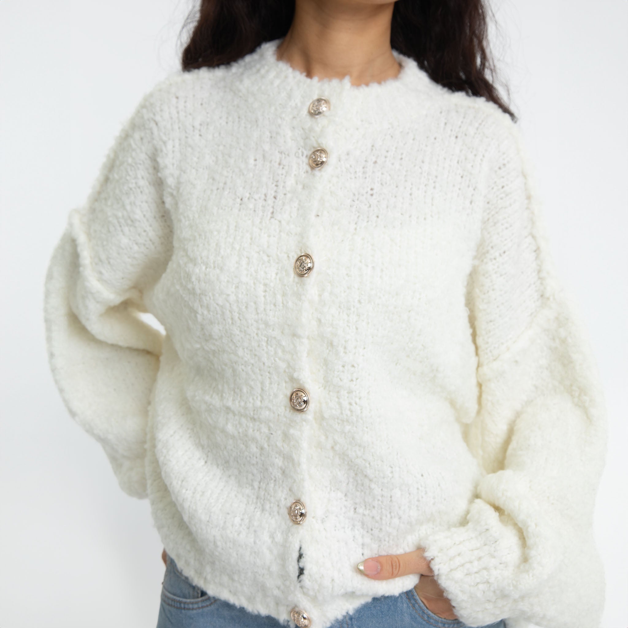 Bouclé Oversized Cardigan Short "CozyGlam"