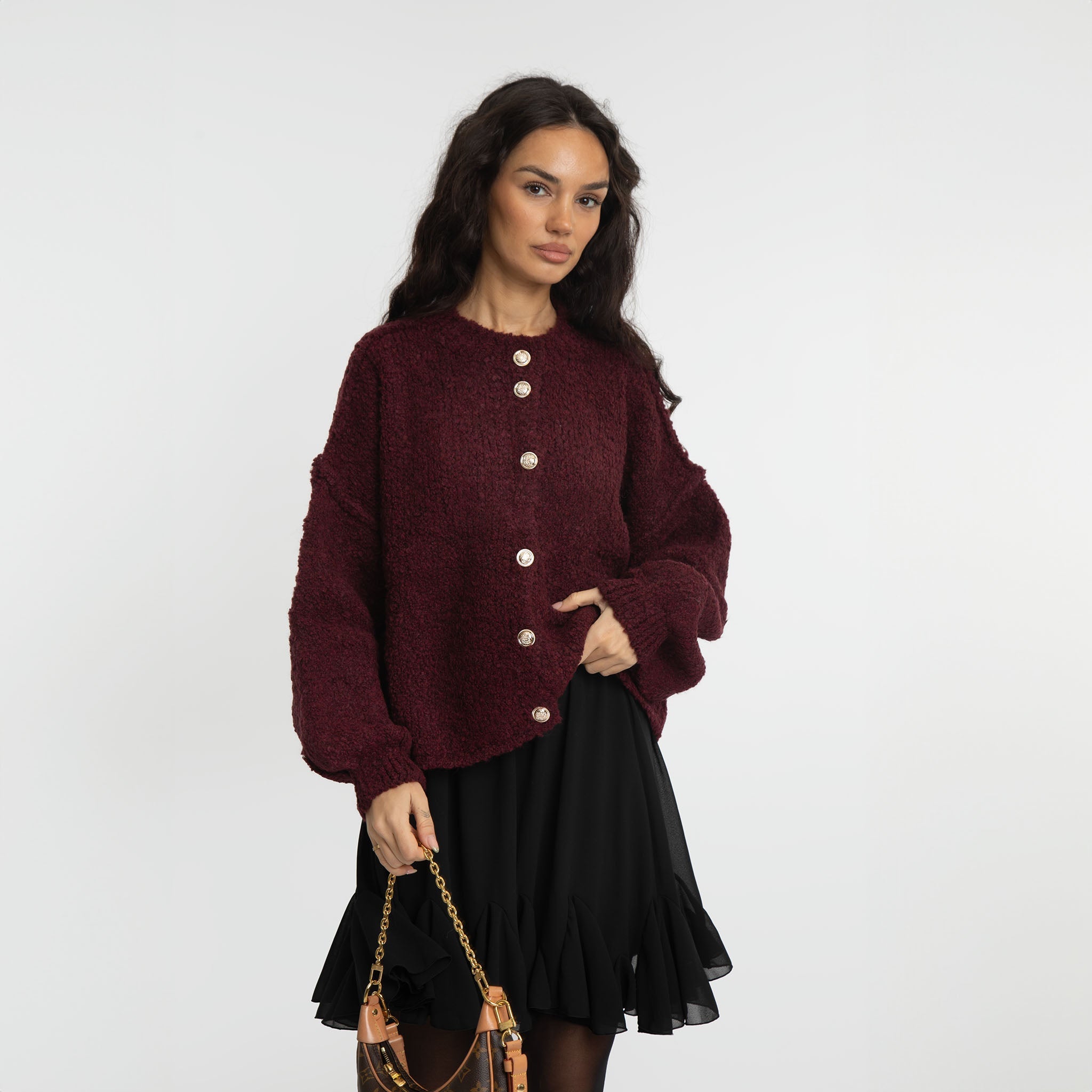 Bouclé Oversized Cardigan Short "CozyGlam"
