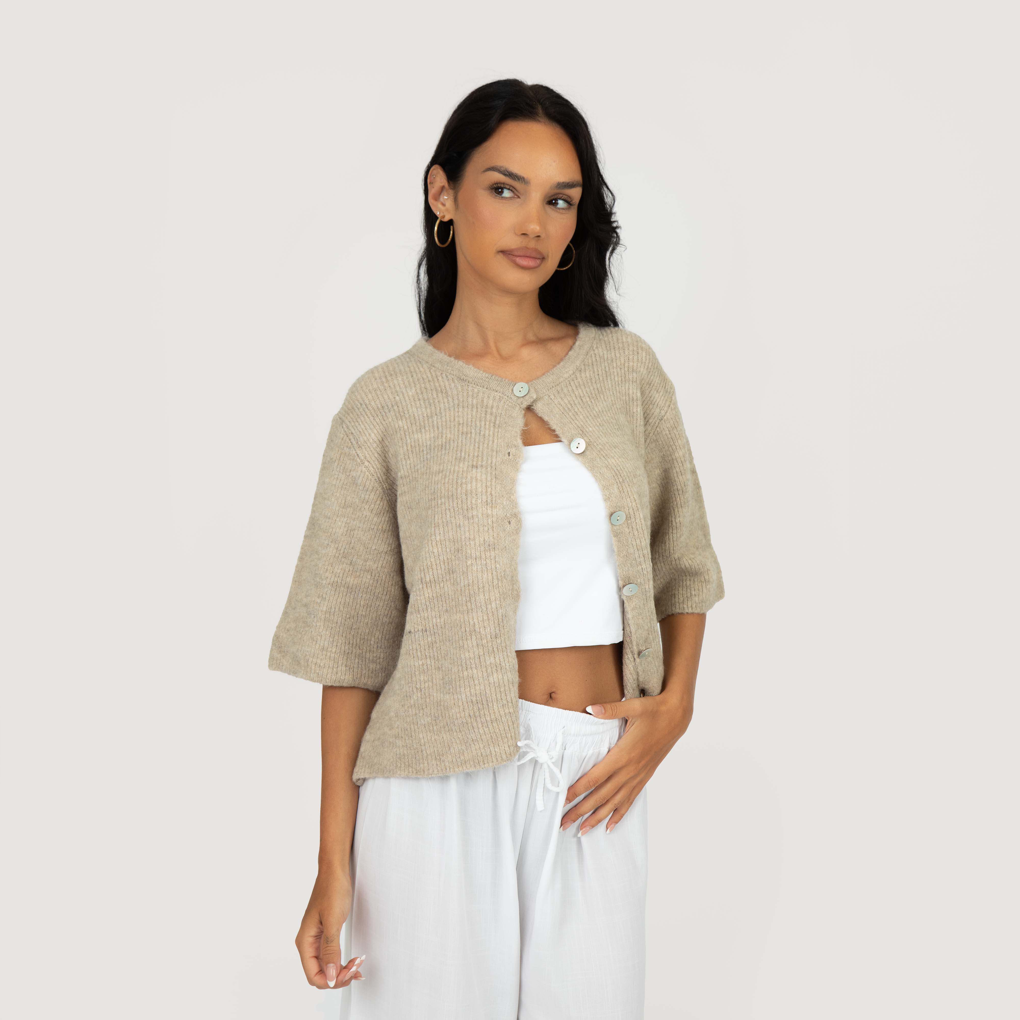 Kurzarm-Strickcardigan