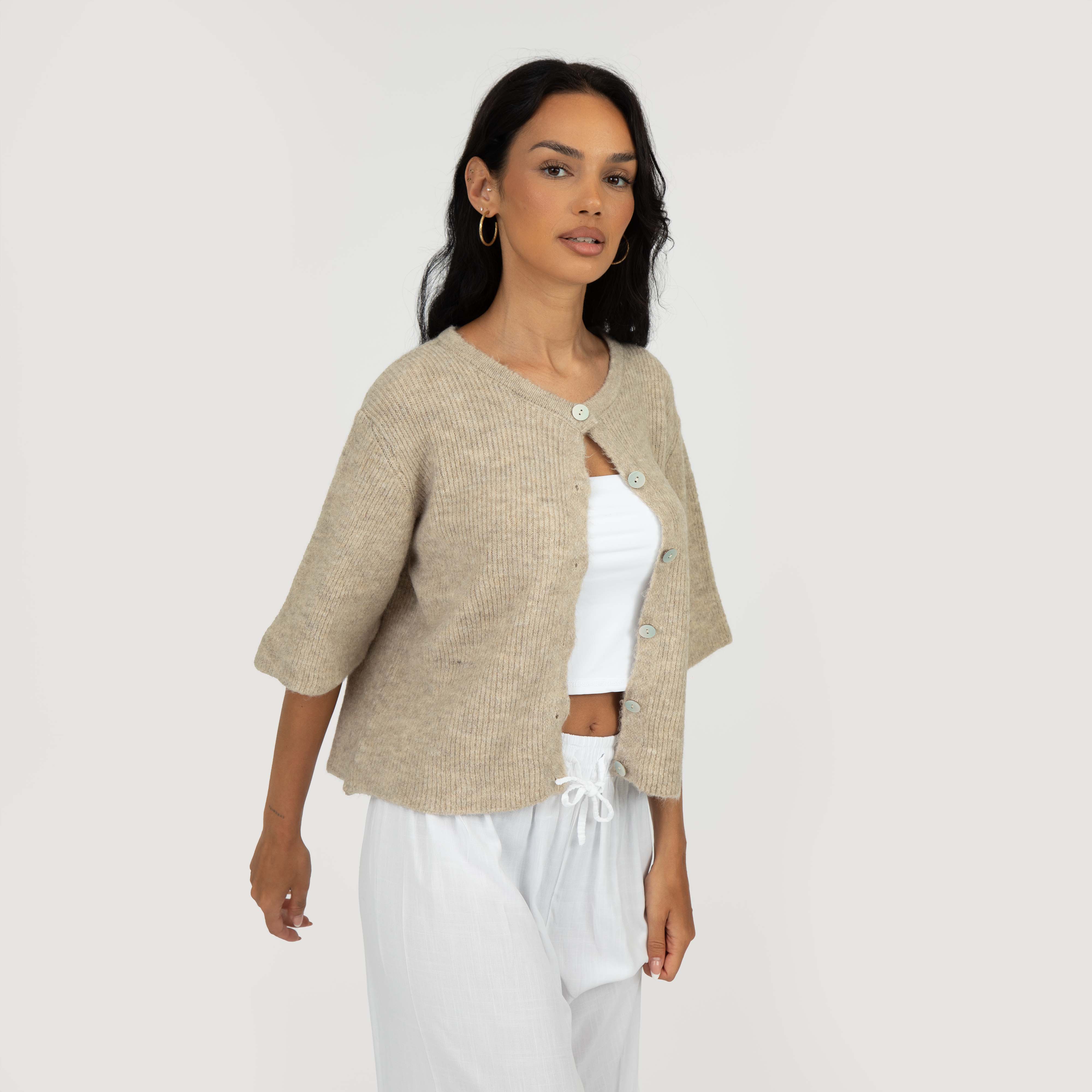 Kurzarm-Strickcardigan