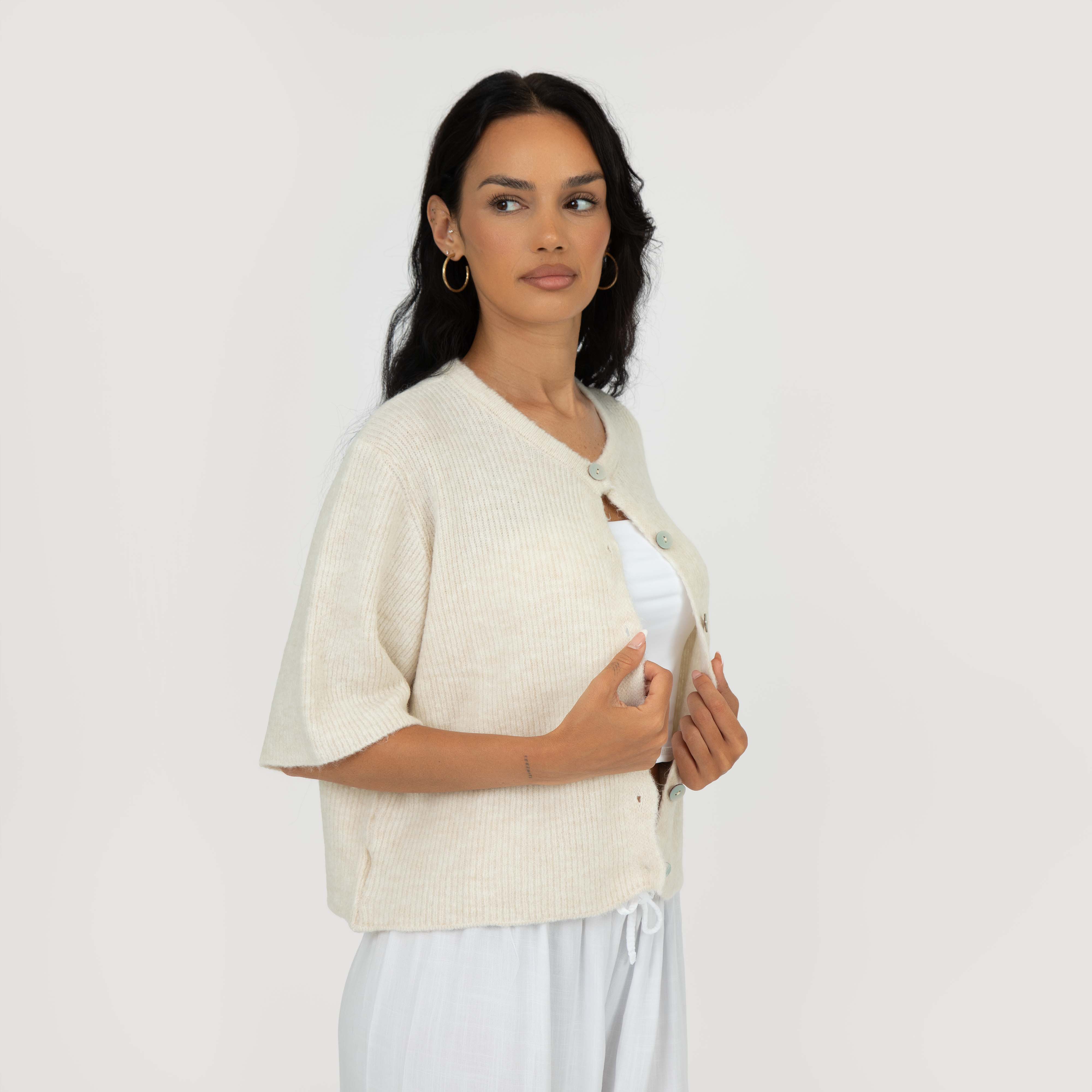 Kurzarm-Strickcardigan