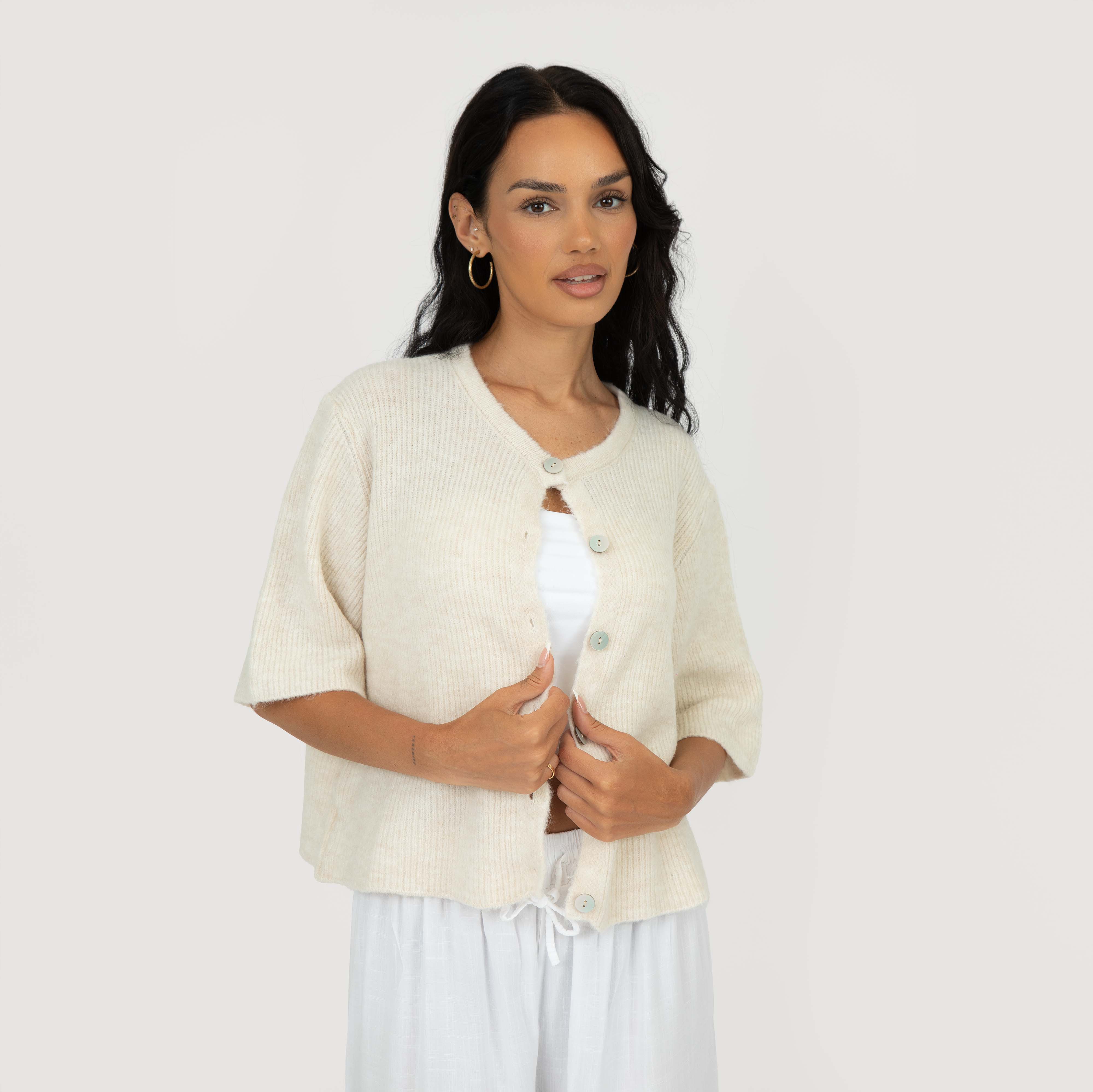 Kurzarm-Strickcardigan