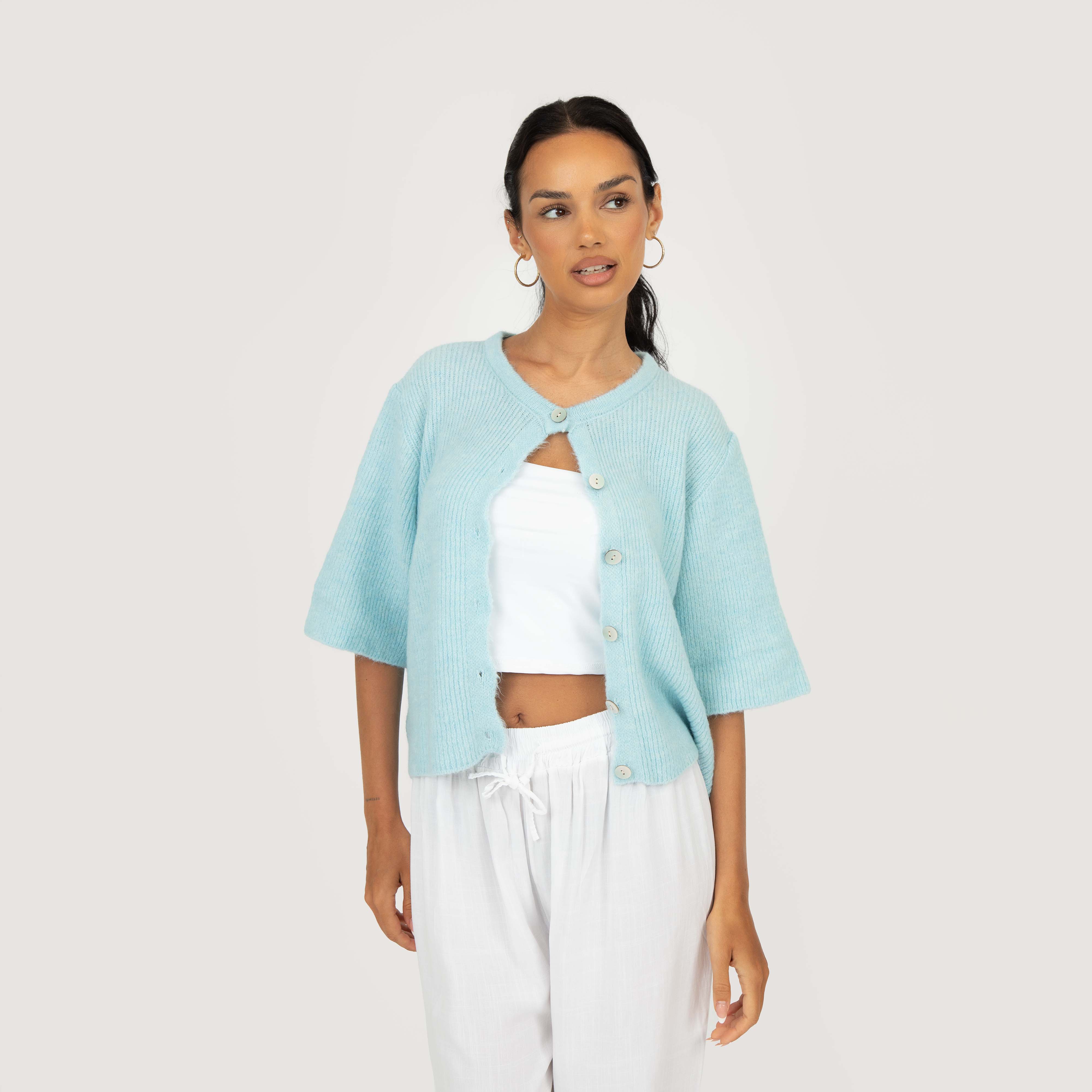 Kurzarm-Strickcardigan