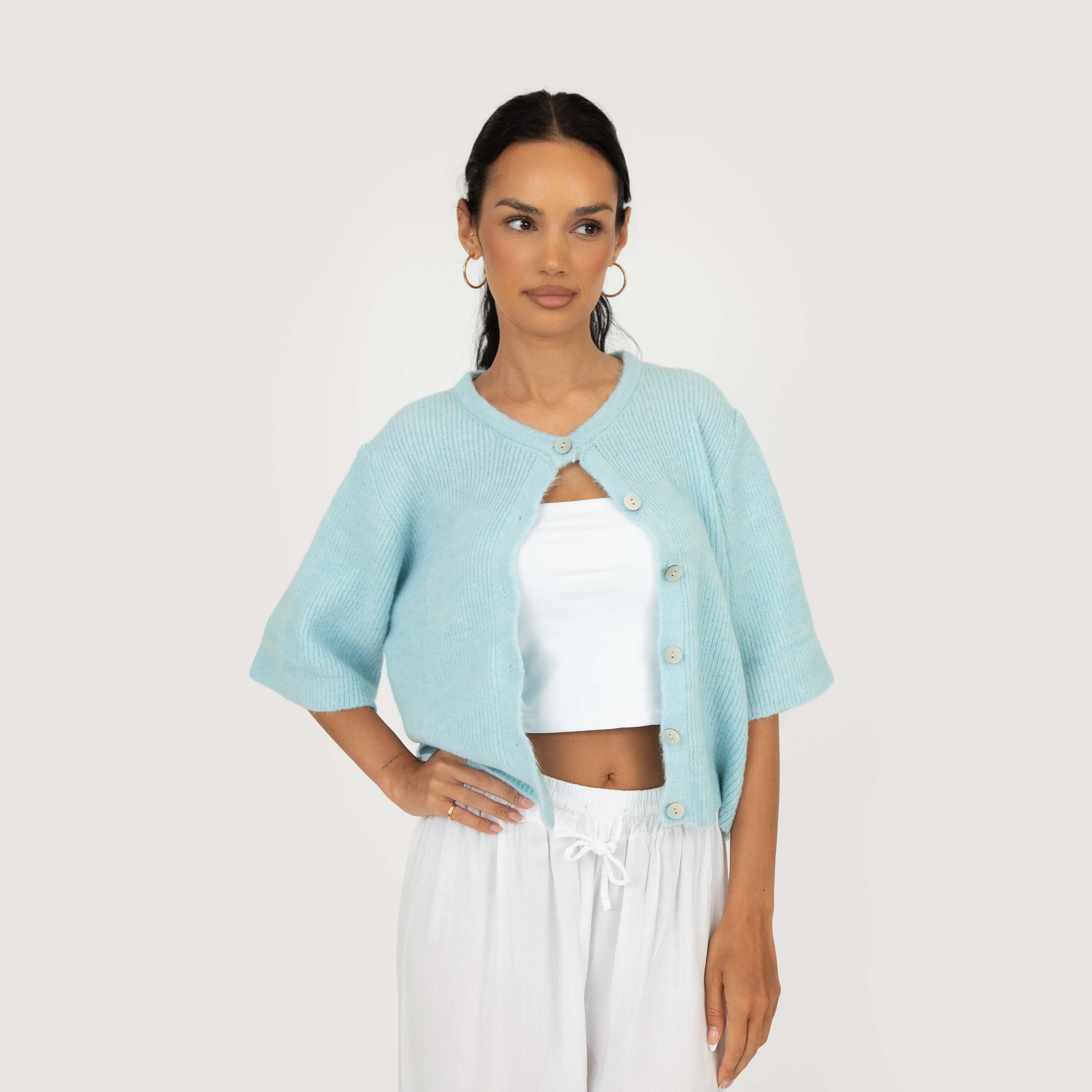 Kurzarm-Strickcardigan