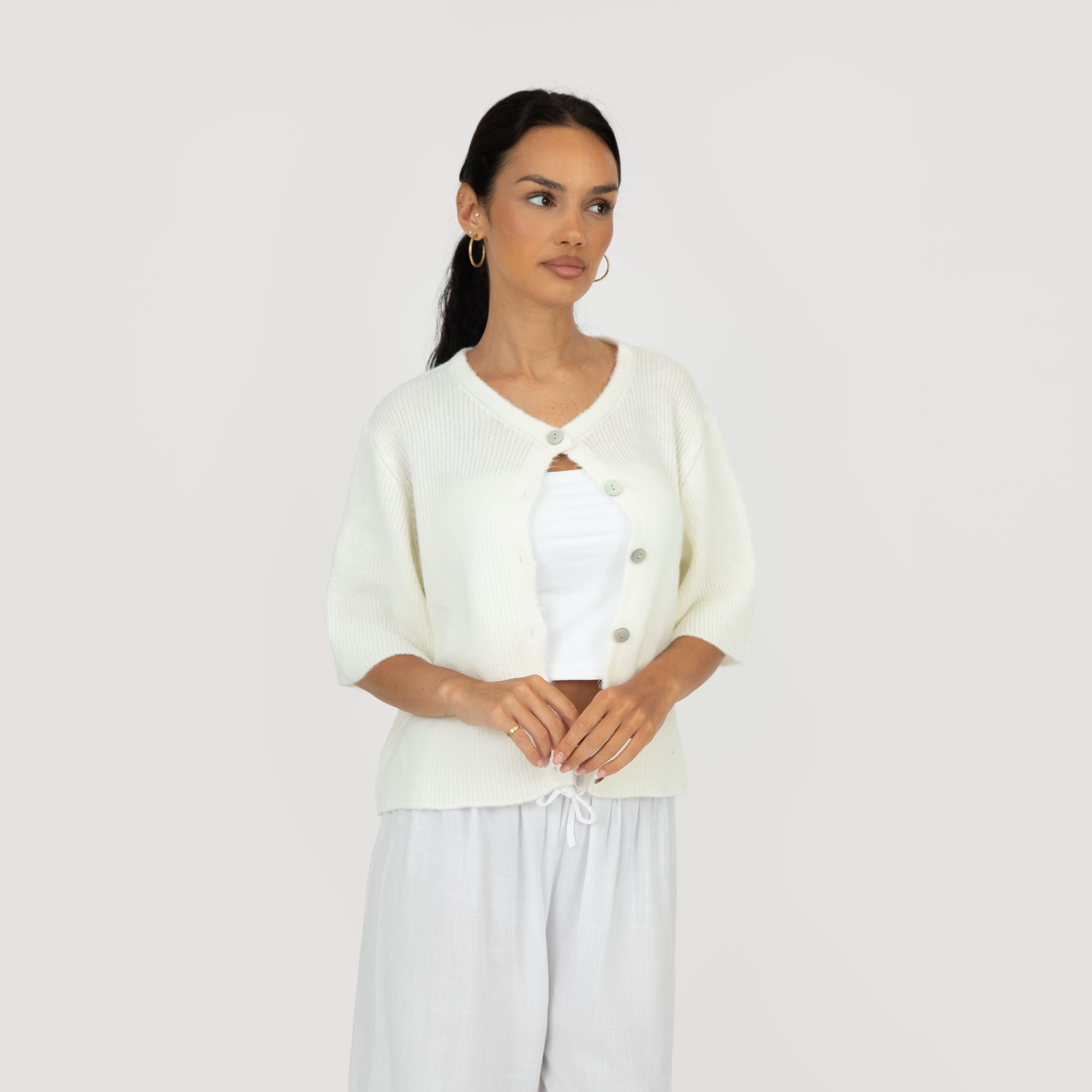 Kurzarm-Strickcardigan