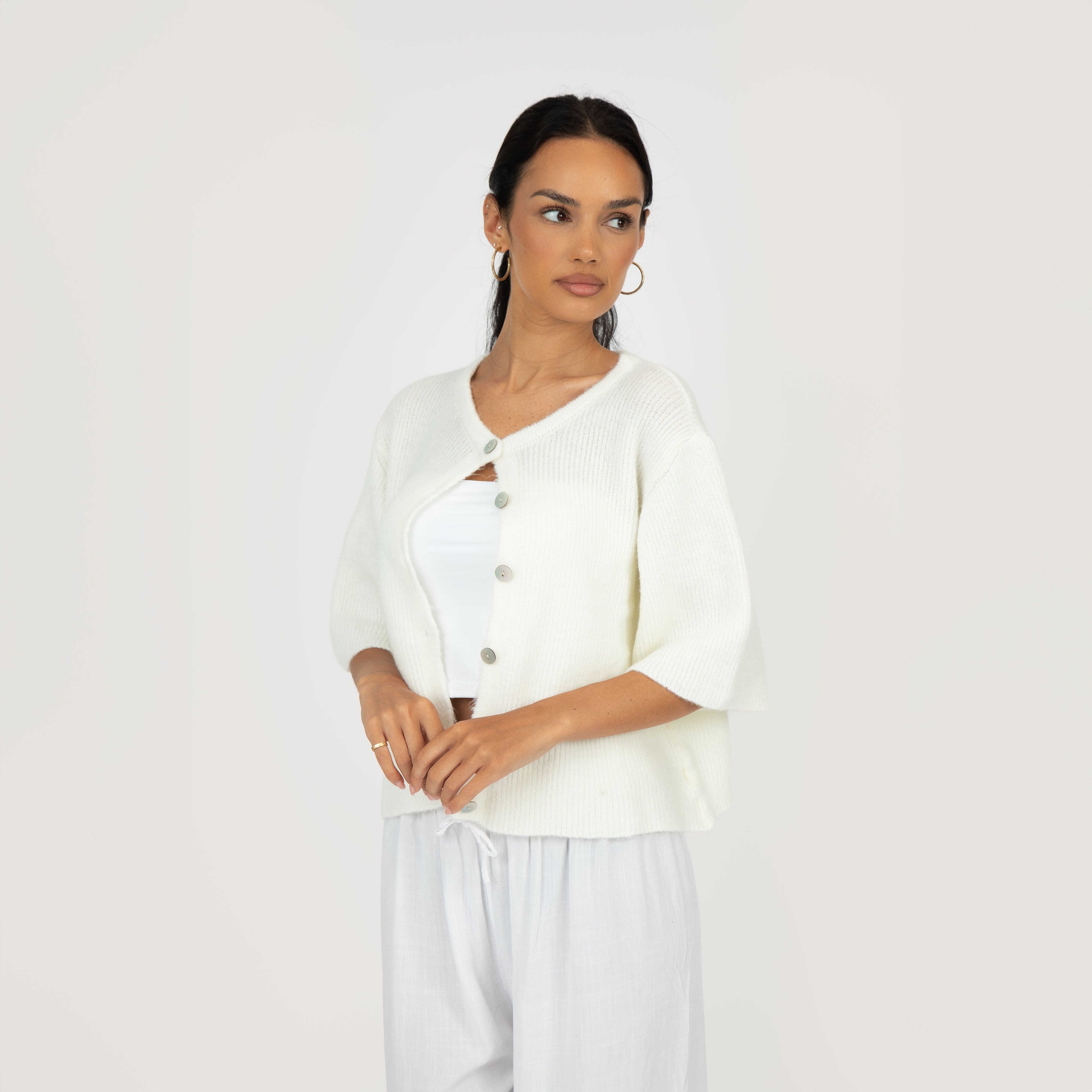 Kurzarm-Strickcardigan