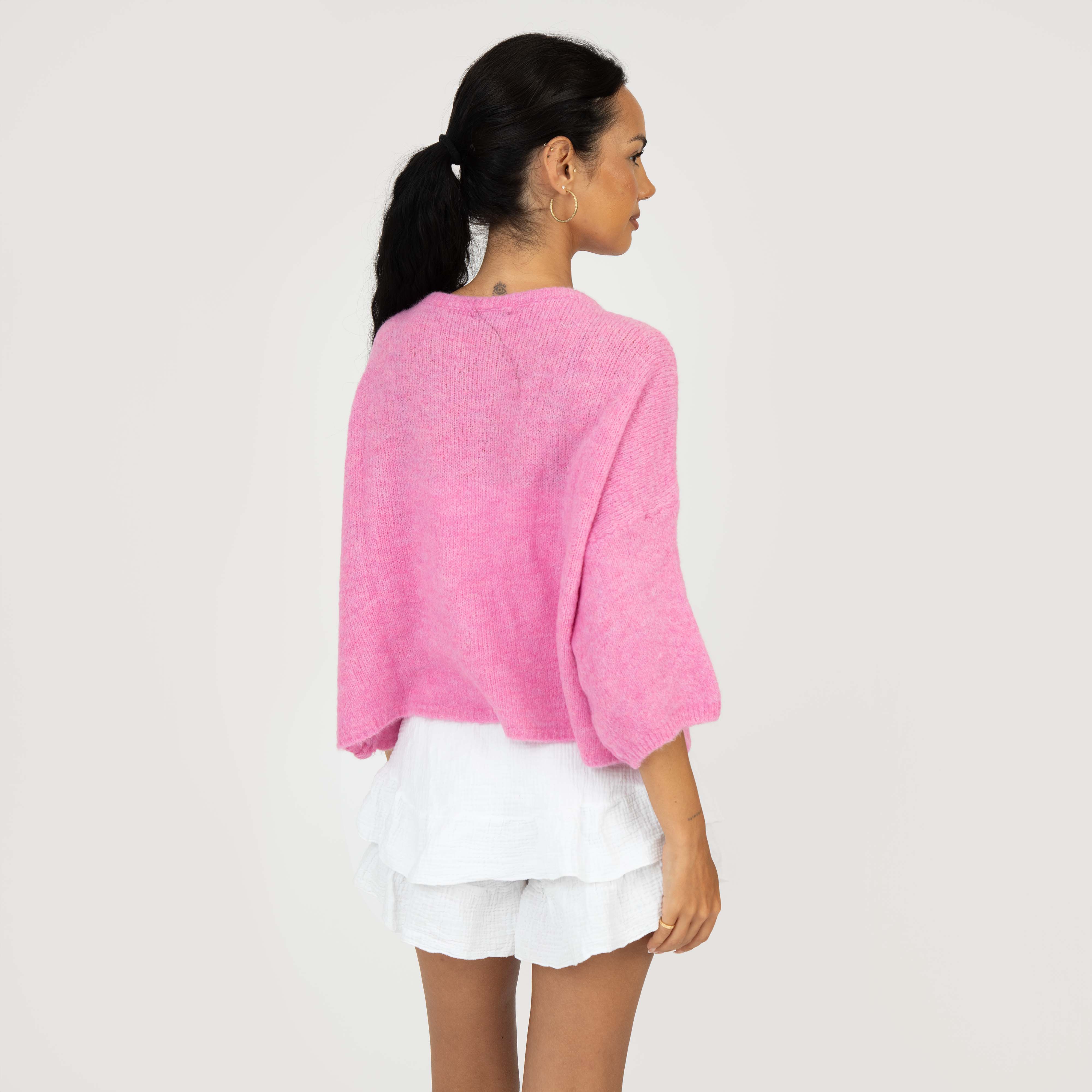 Kurzarm-Cardigan mit Schleifen