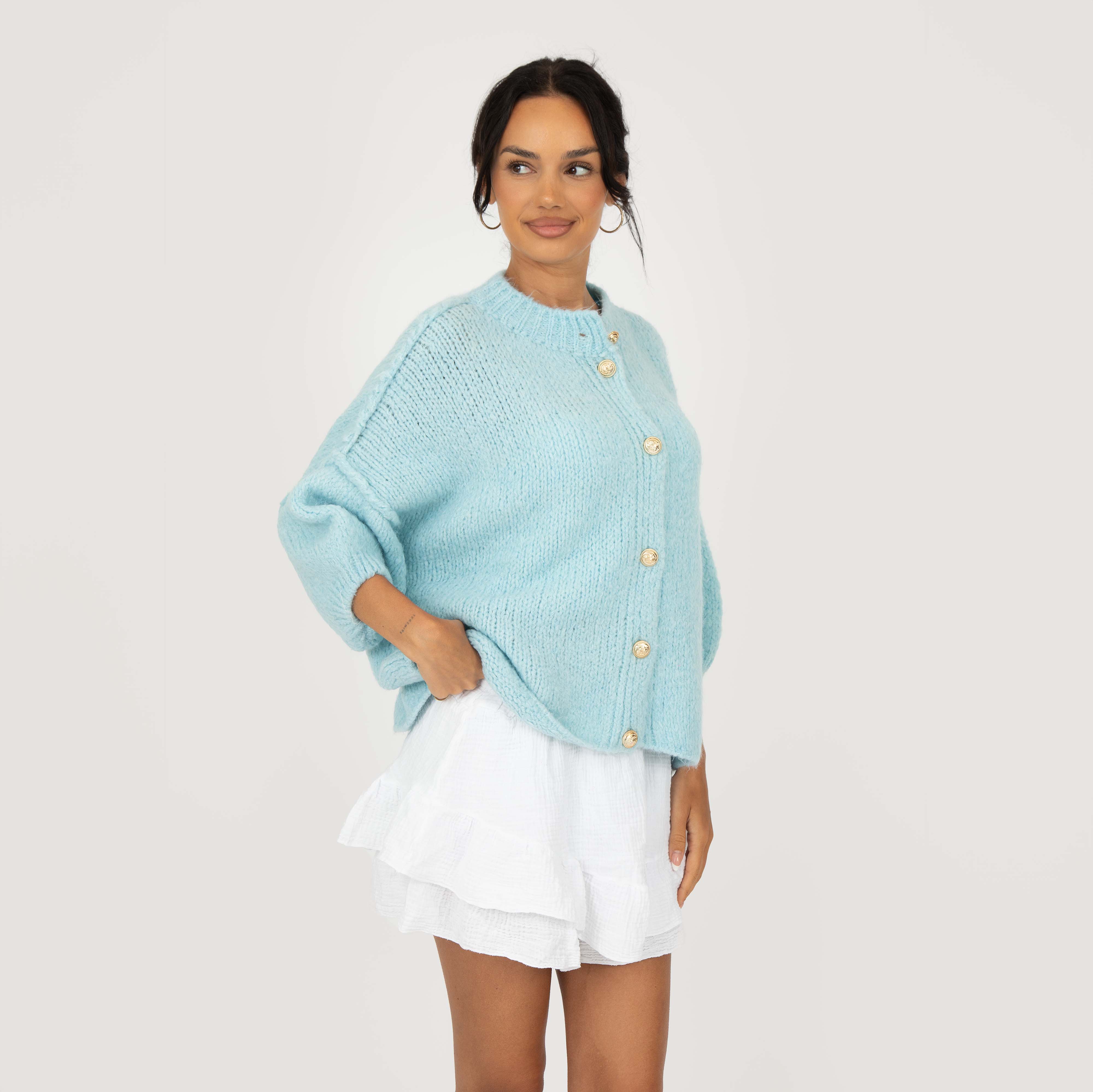 CozyGlam Kurzarm Cardigan