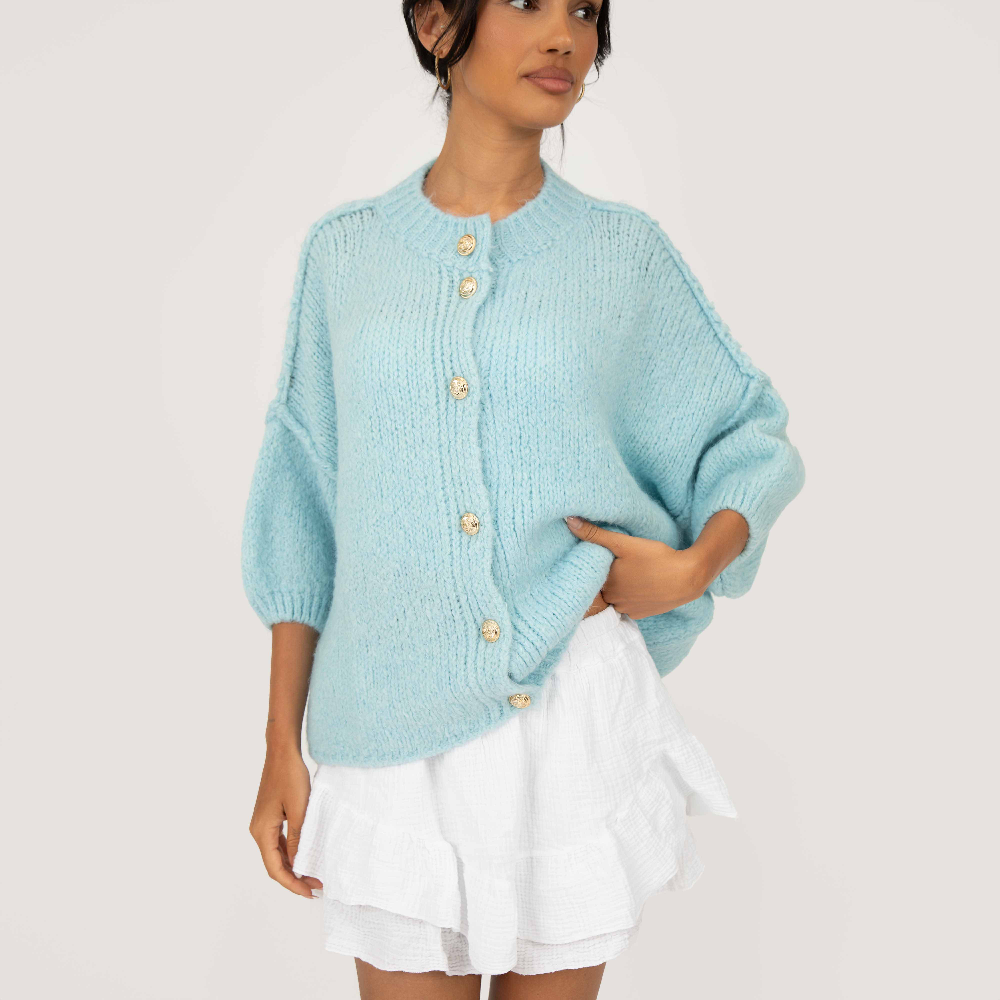 CozyGlam Kurzarm Cardigan