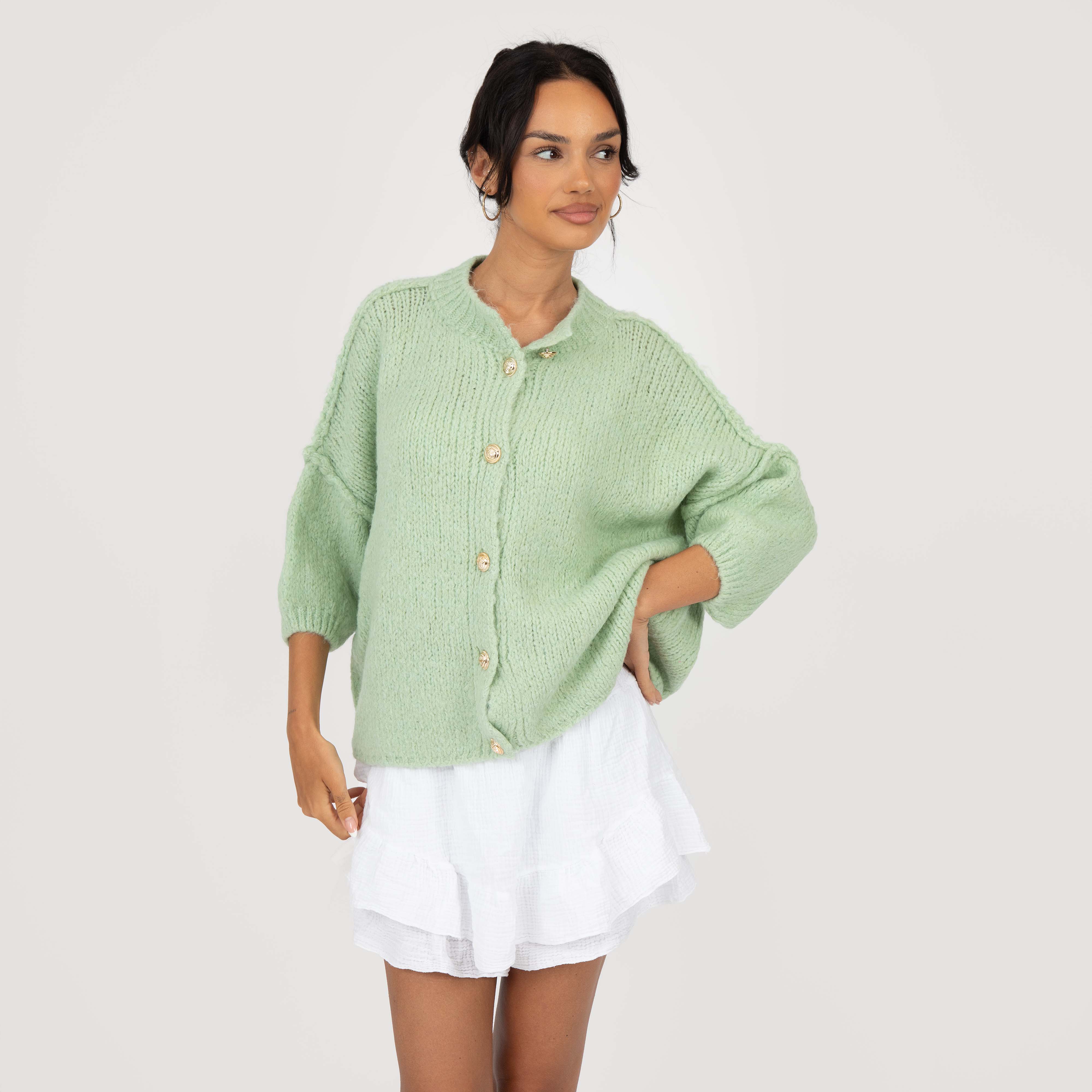 CozyGlam Kurzarm Cardigan
