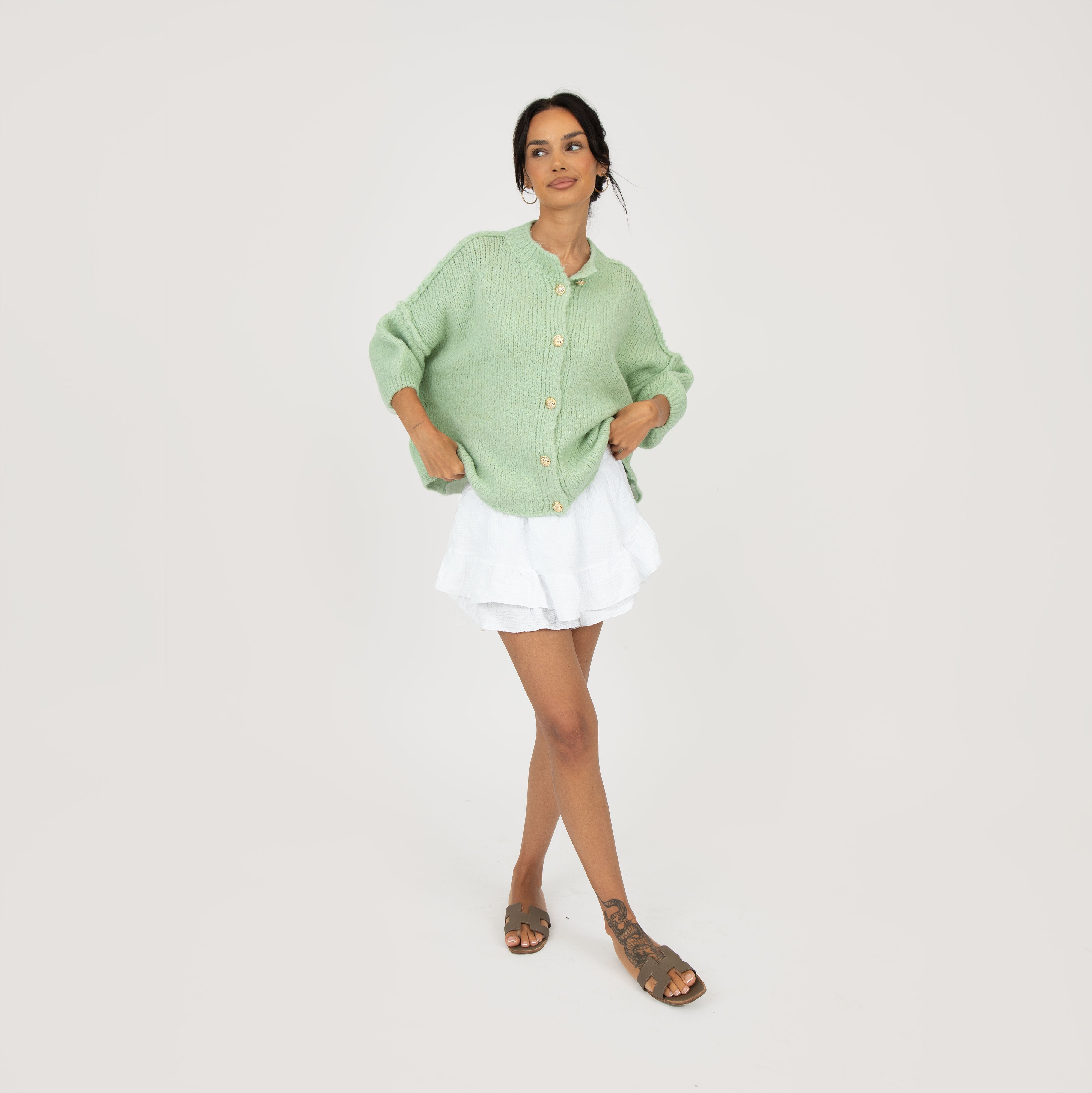 CozyGlam Kurzarm Cardigan
