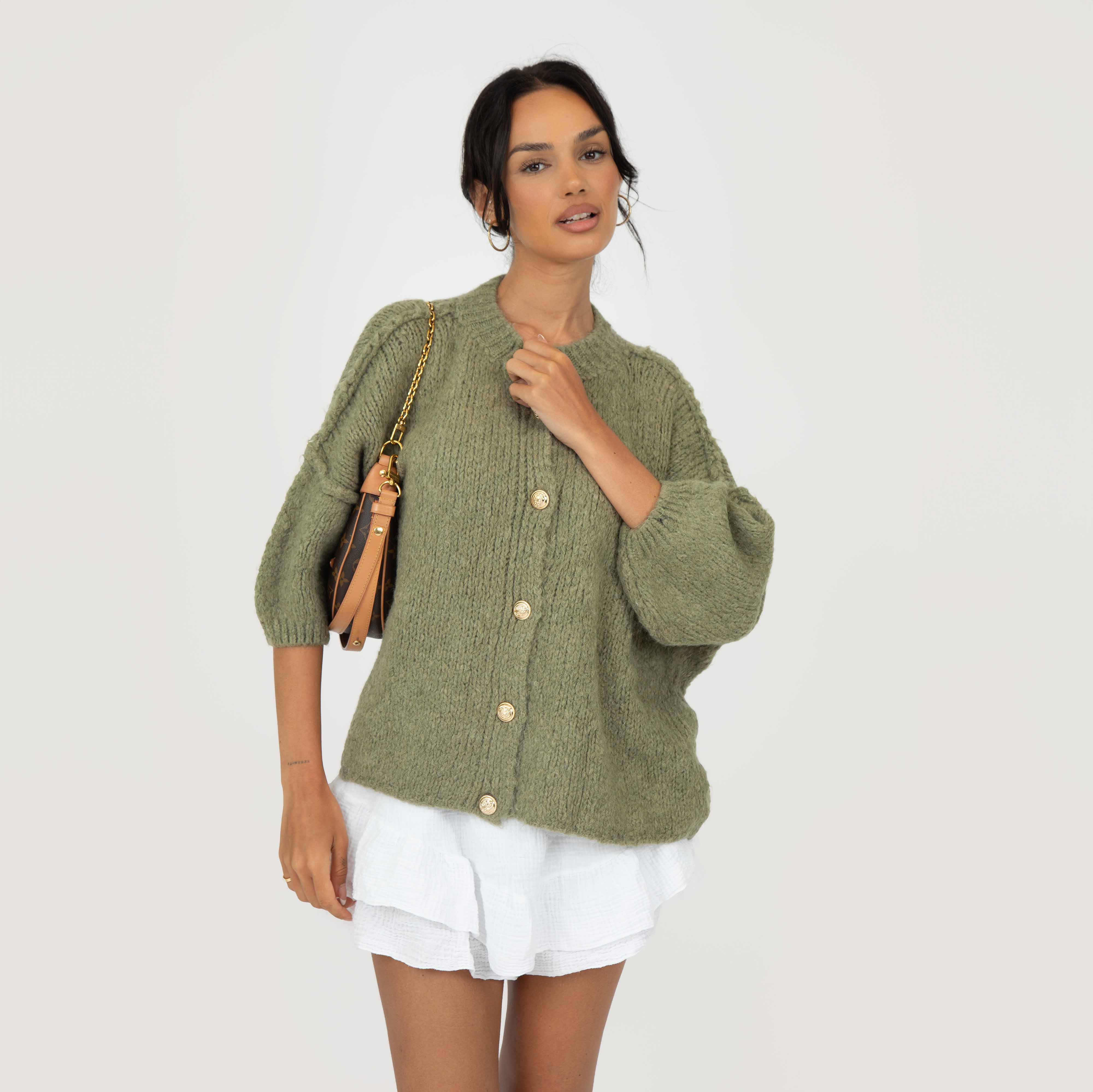 CozyGlam Kurzarm Cardigan