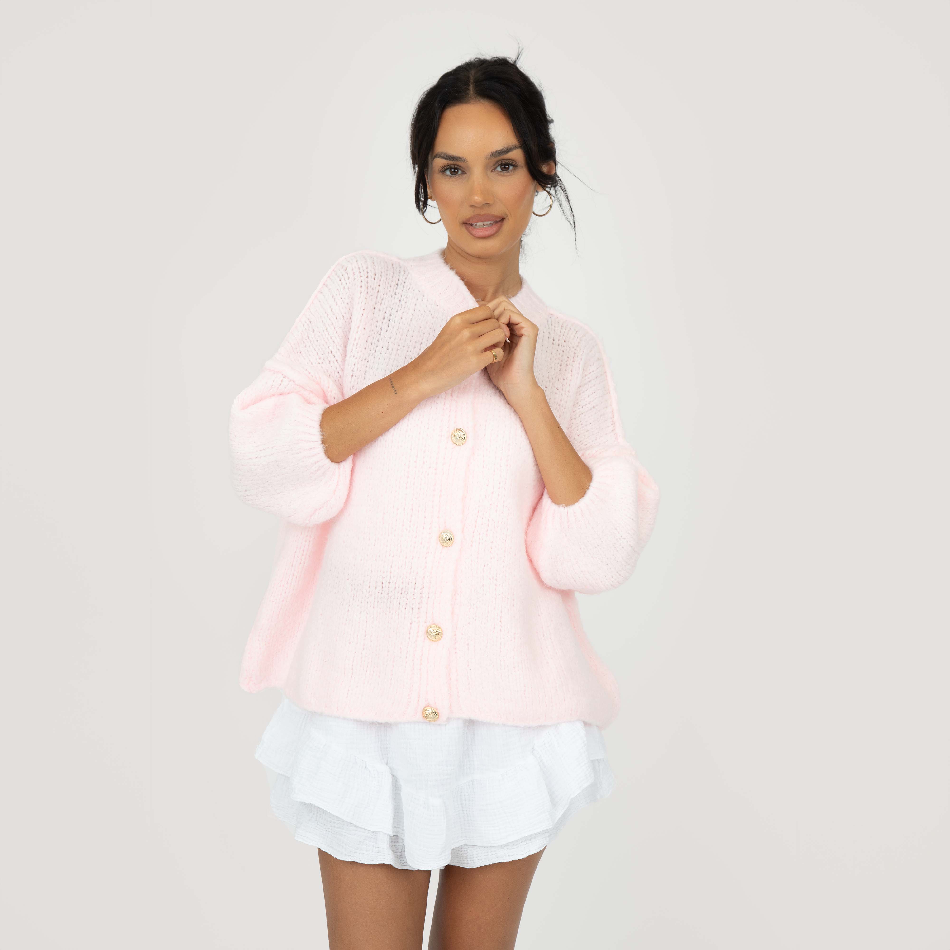CozyGlam Kurzarm Cardigan