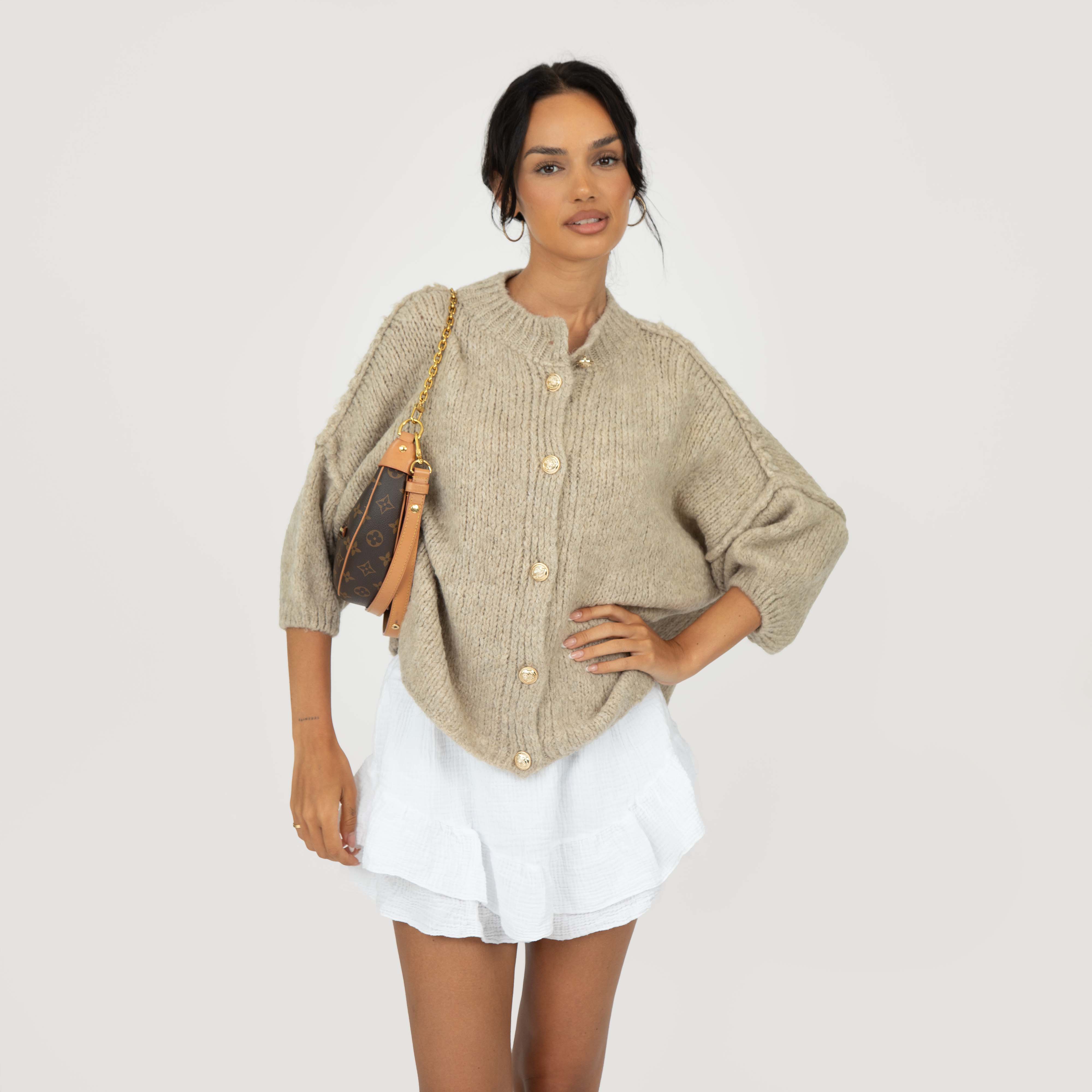 CozyGlam Kurzarm Cardigan