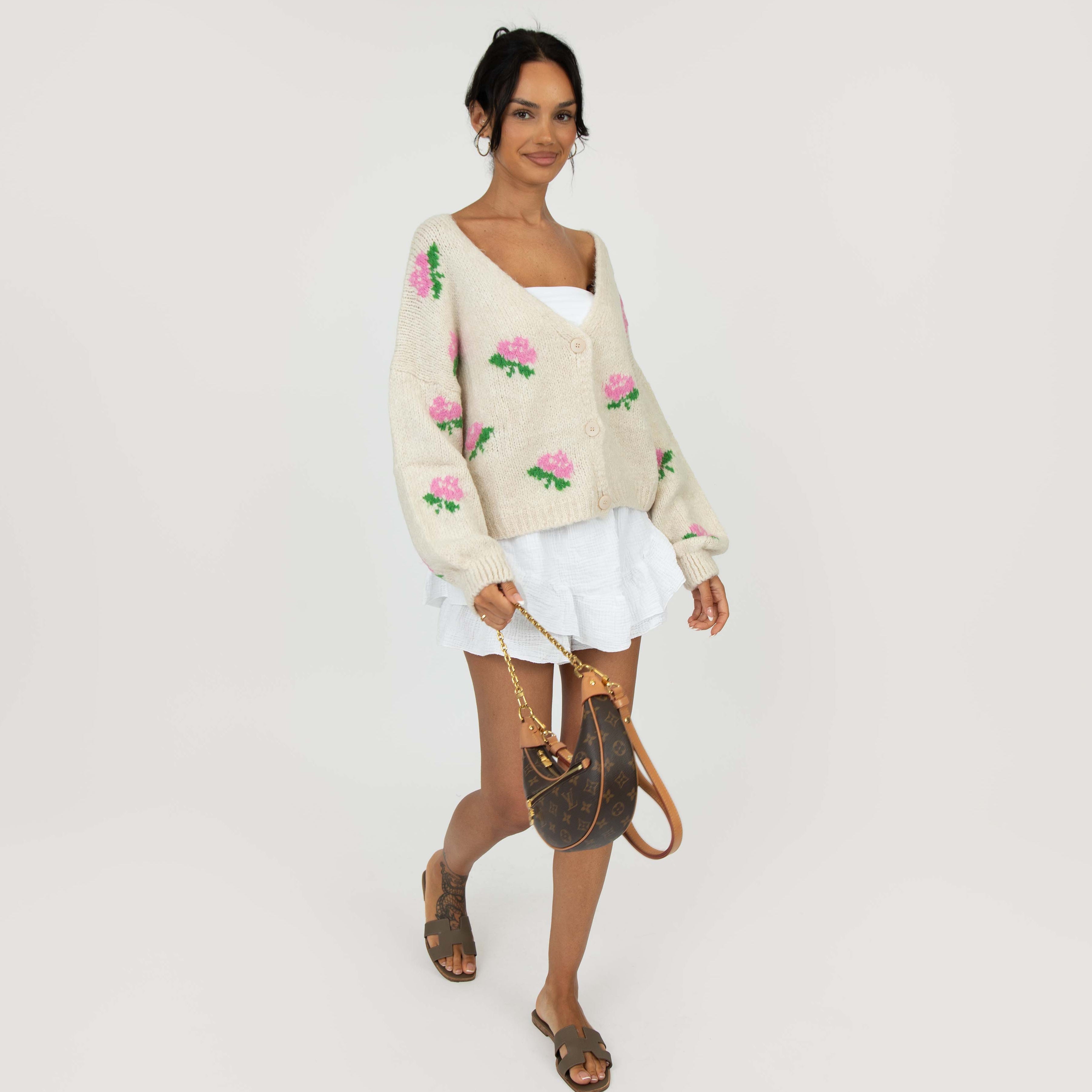 Oversize Rose Cardigan