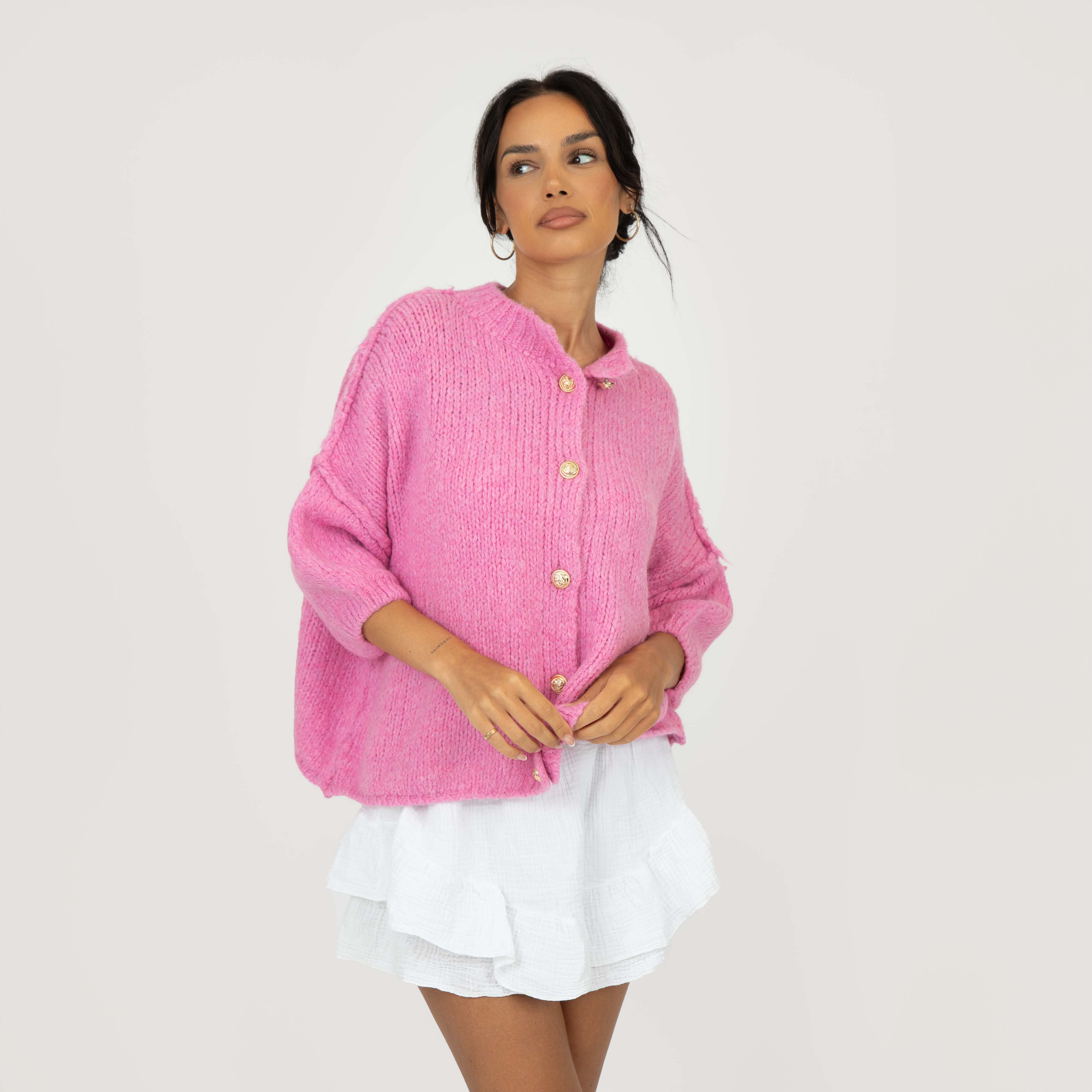 CozyGlam Kurzarm Cardigan
