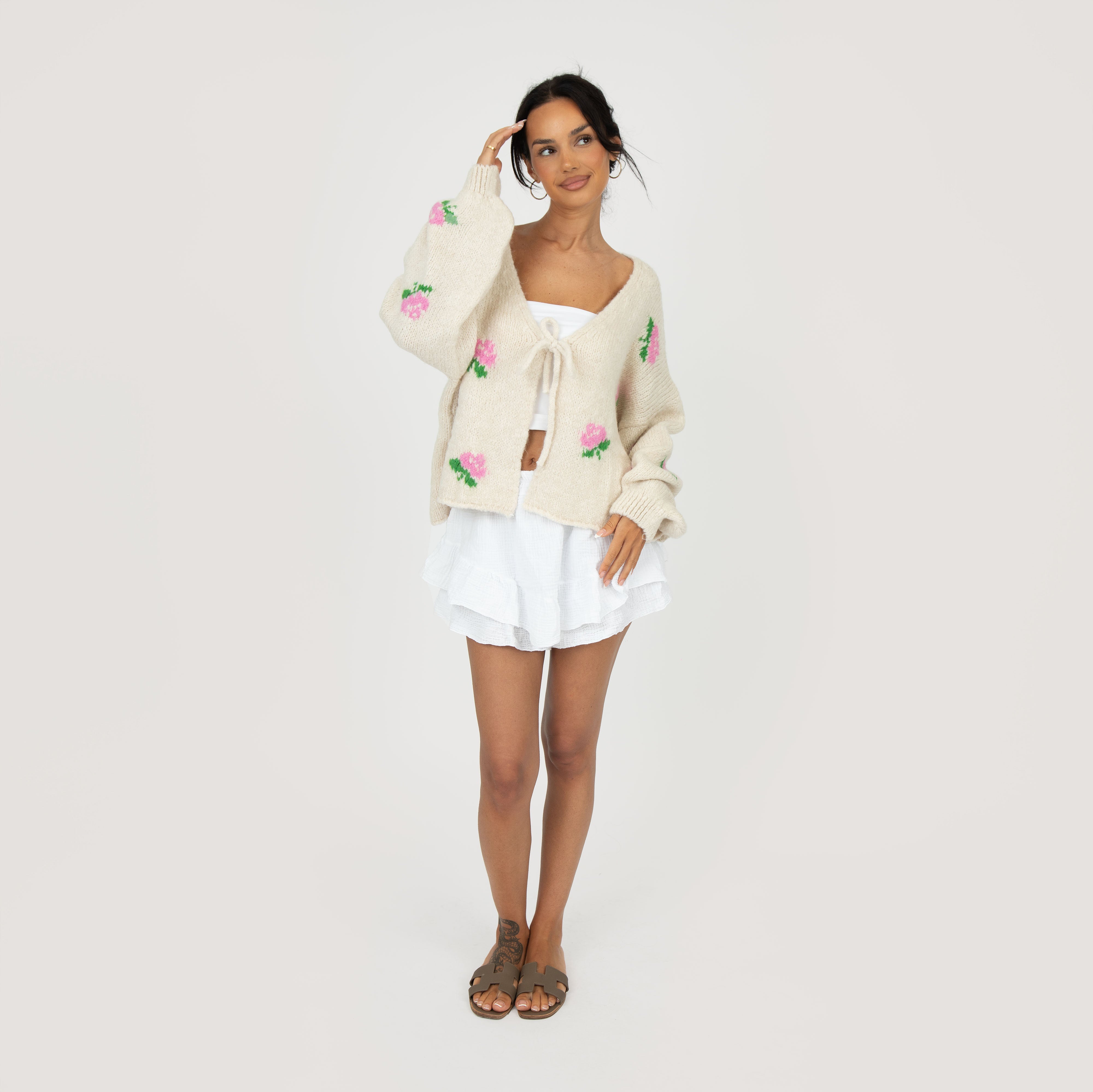 Rose Cardigan mit Schleifen