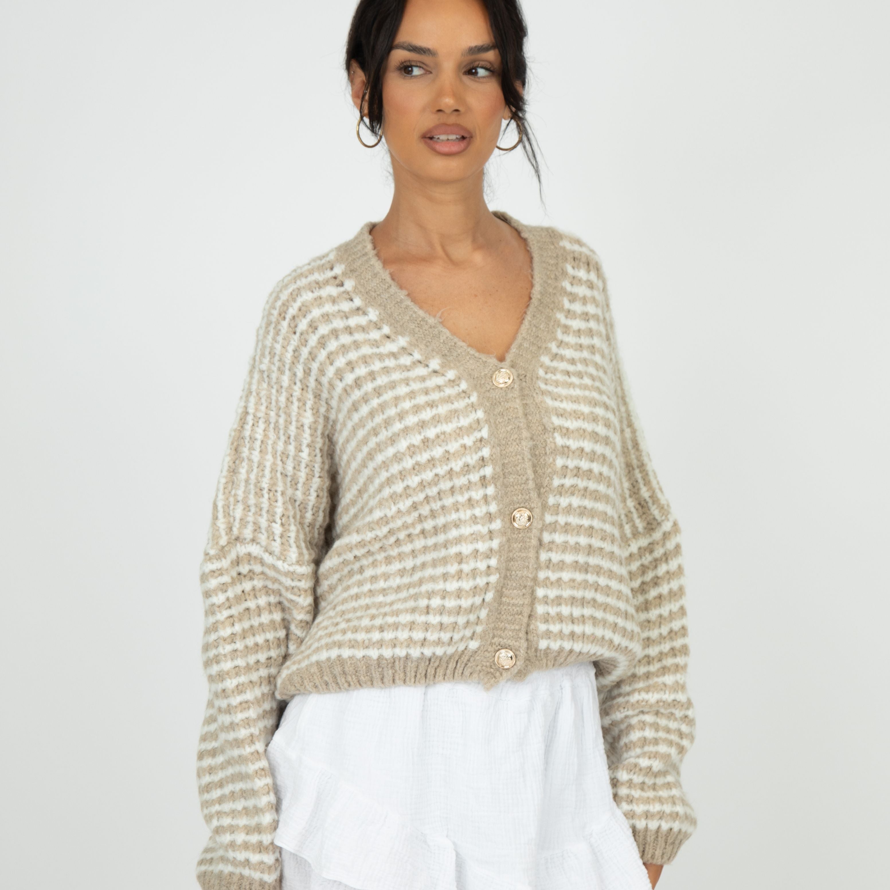 Oversize Waffelstrick Cardigan