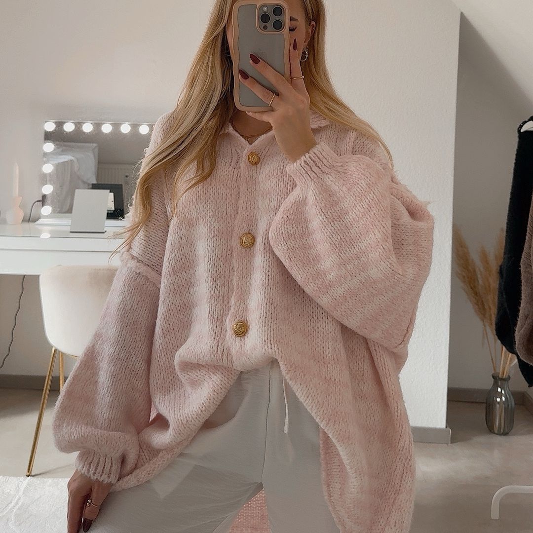 Oversized Cardigan CozyGlam "BiColor"