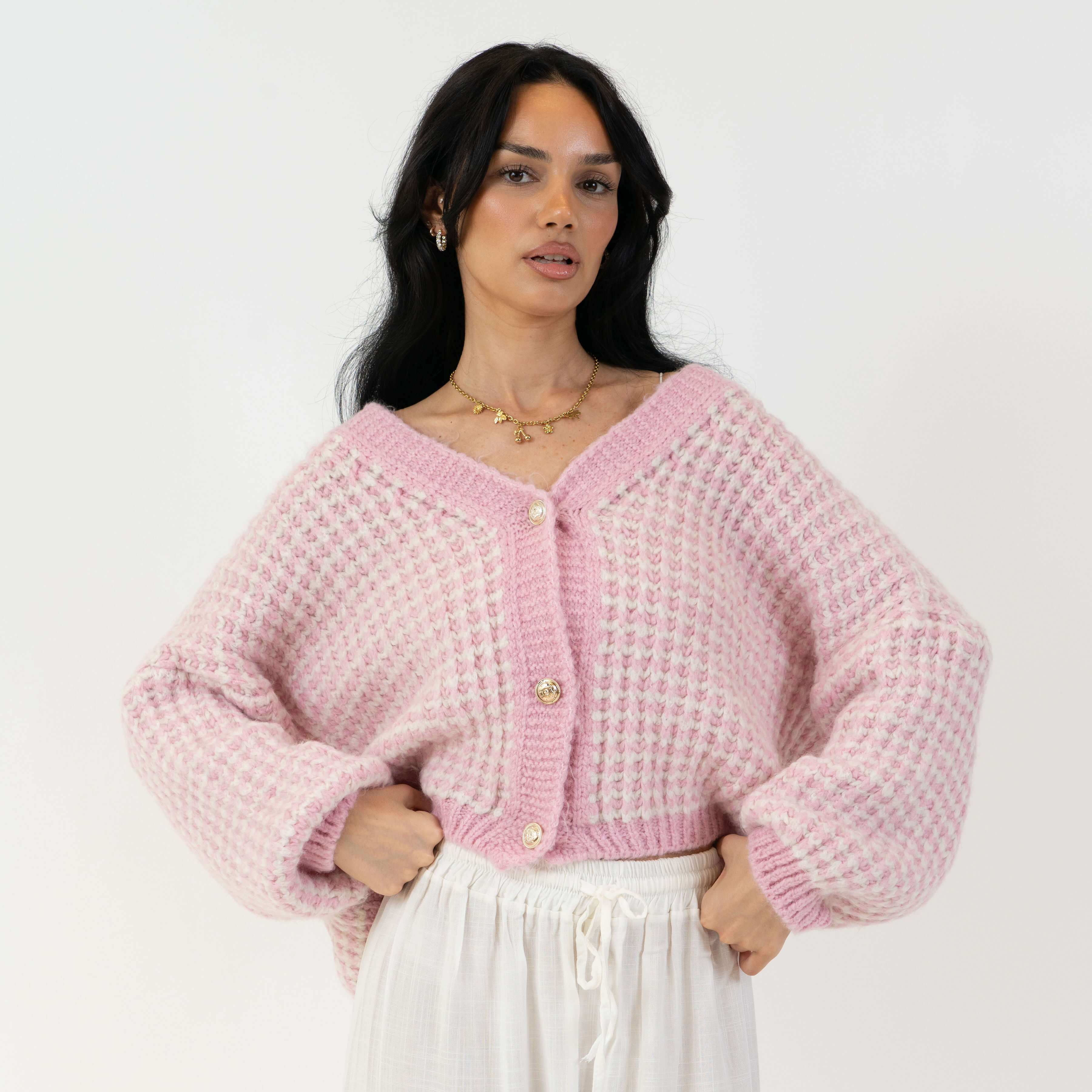 Oversize Waffelstrick Cardigan