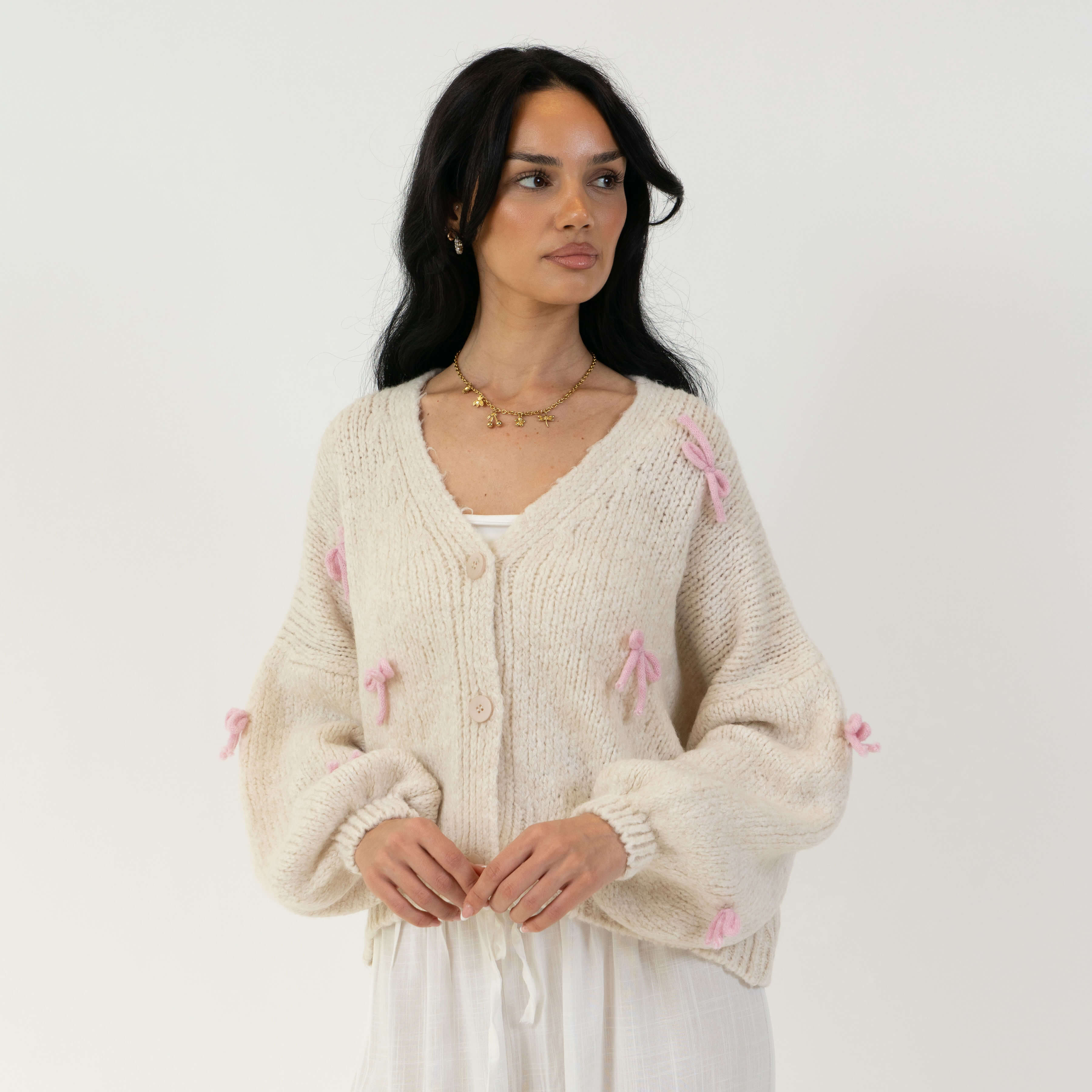 Oversize Mini Schleifen Cardigan