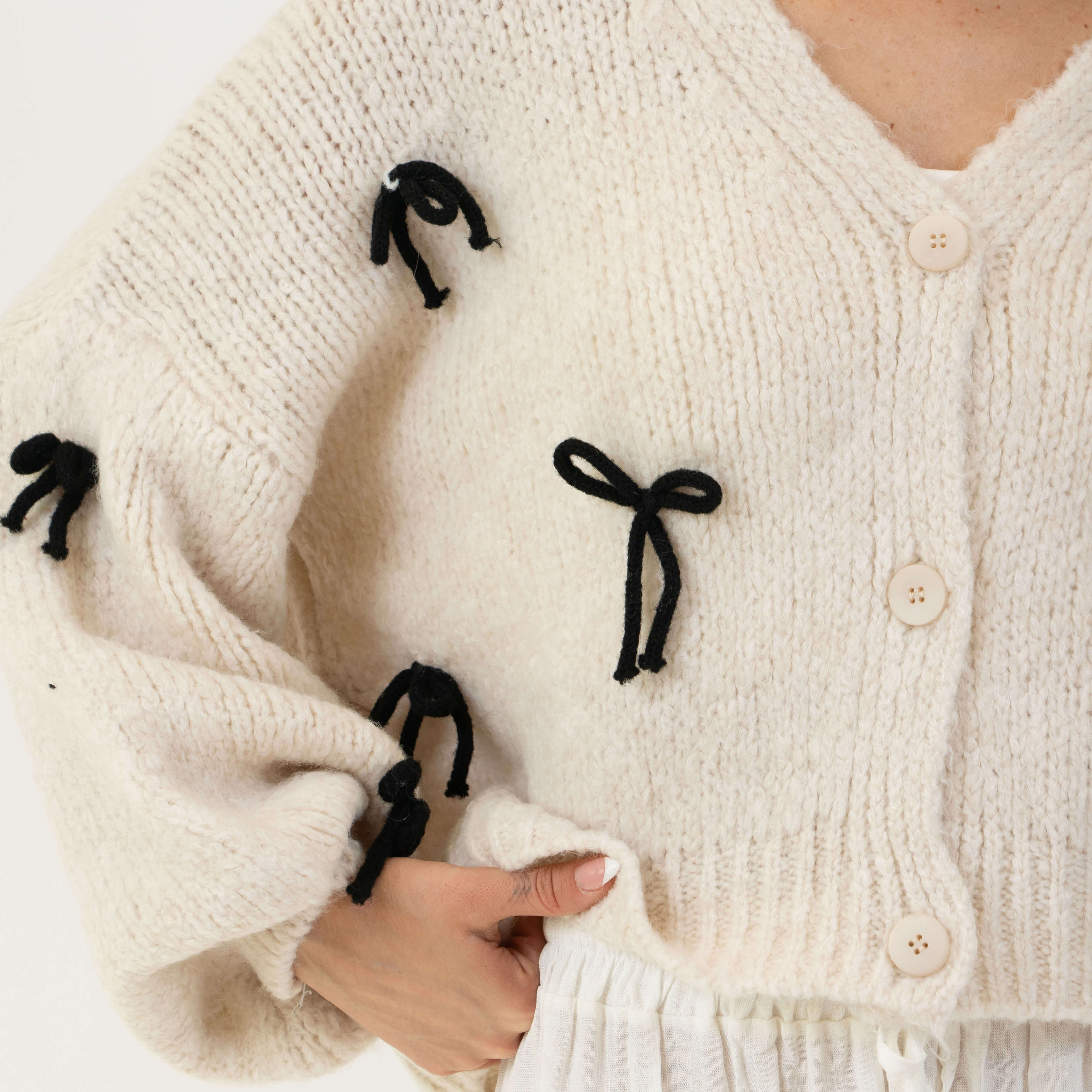 Oversize Mini Schleifen Cardigan