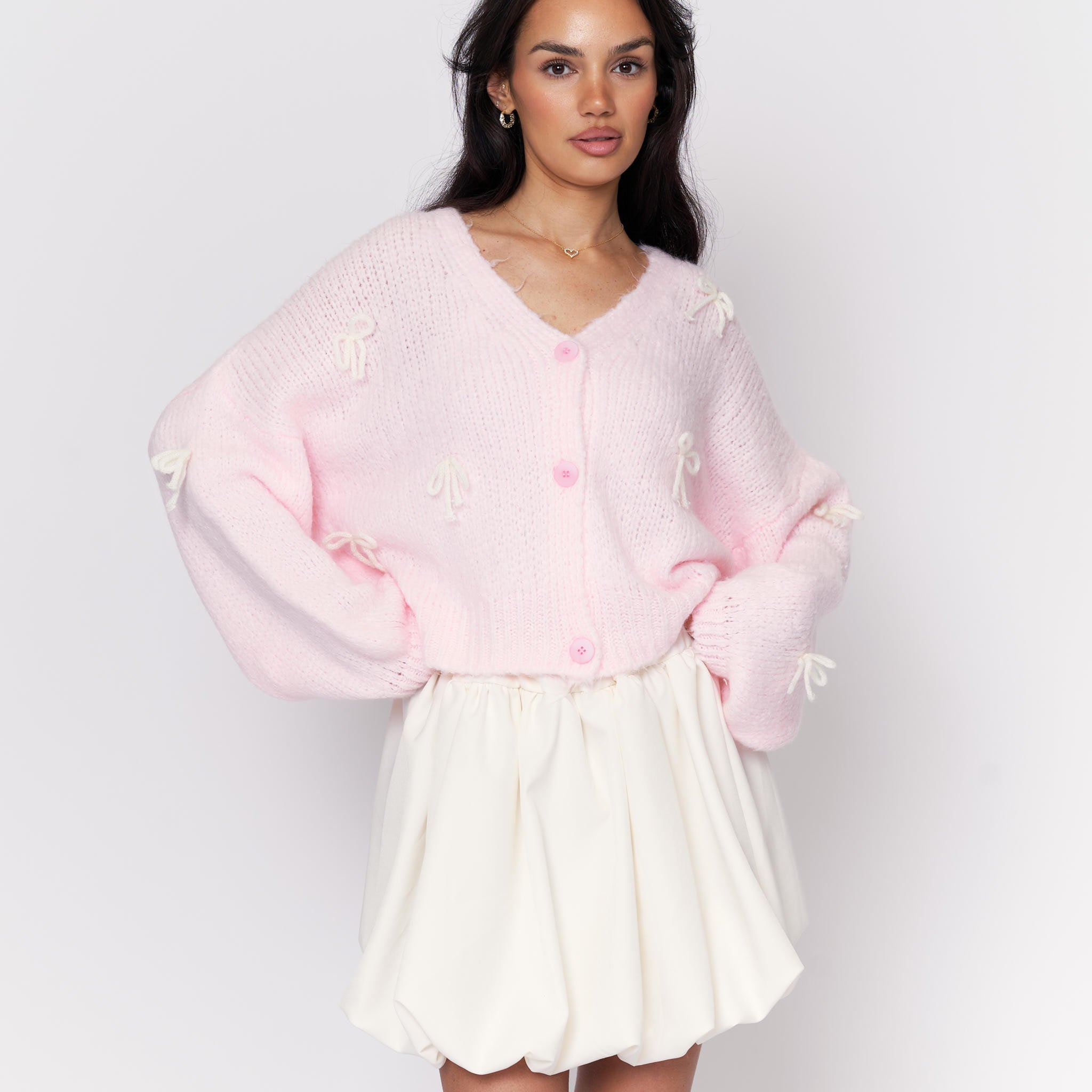 Oversize Mini Schleifen Cardigan