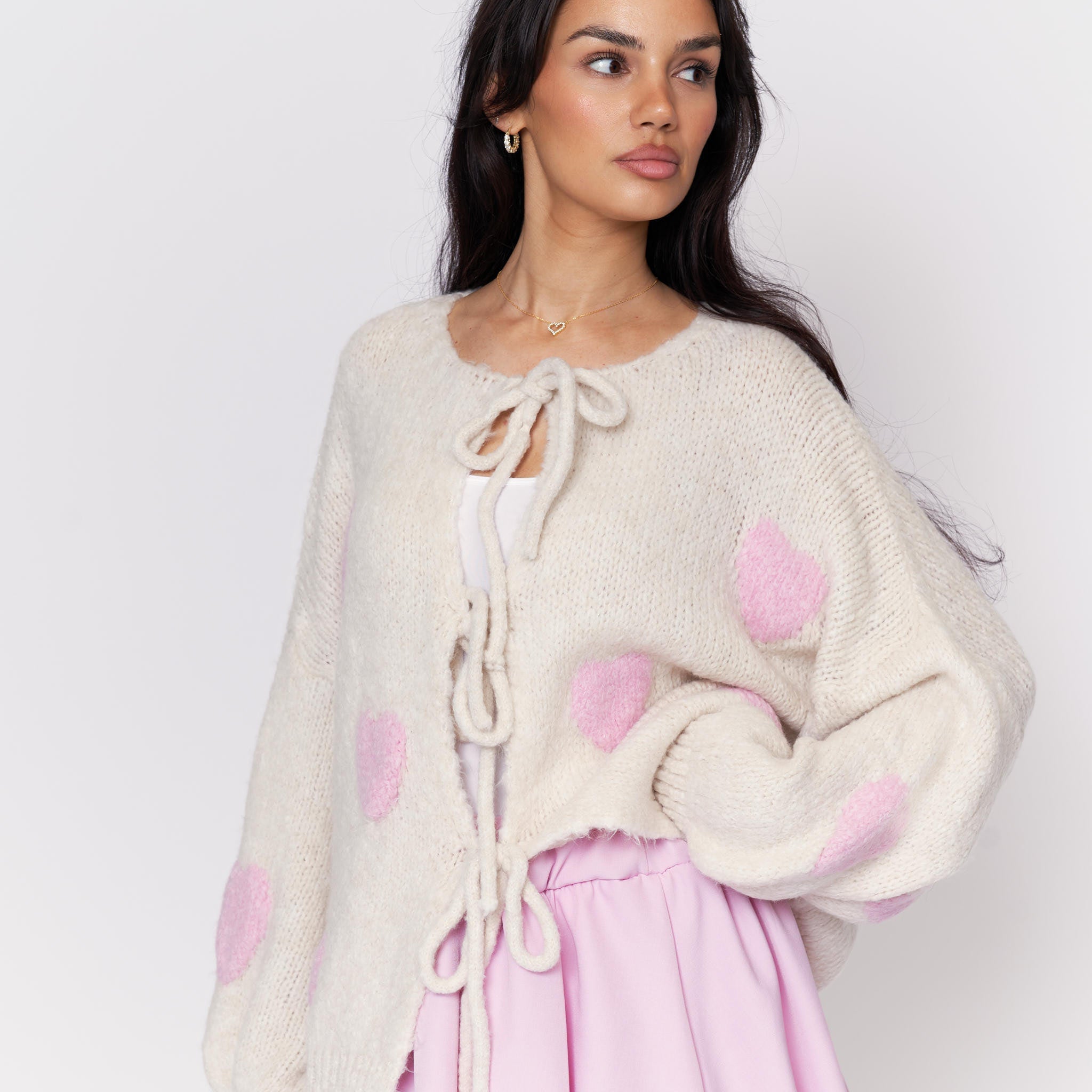 Herz Schleifen Cardigan