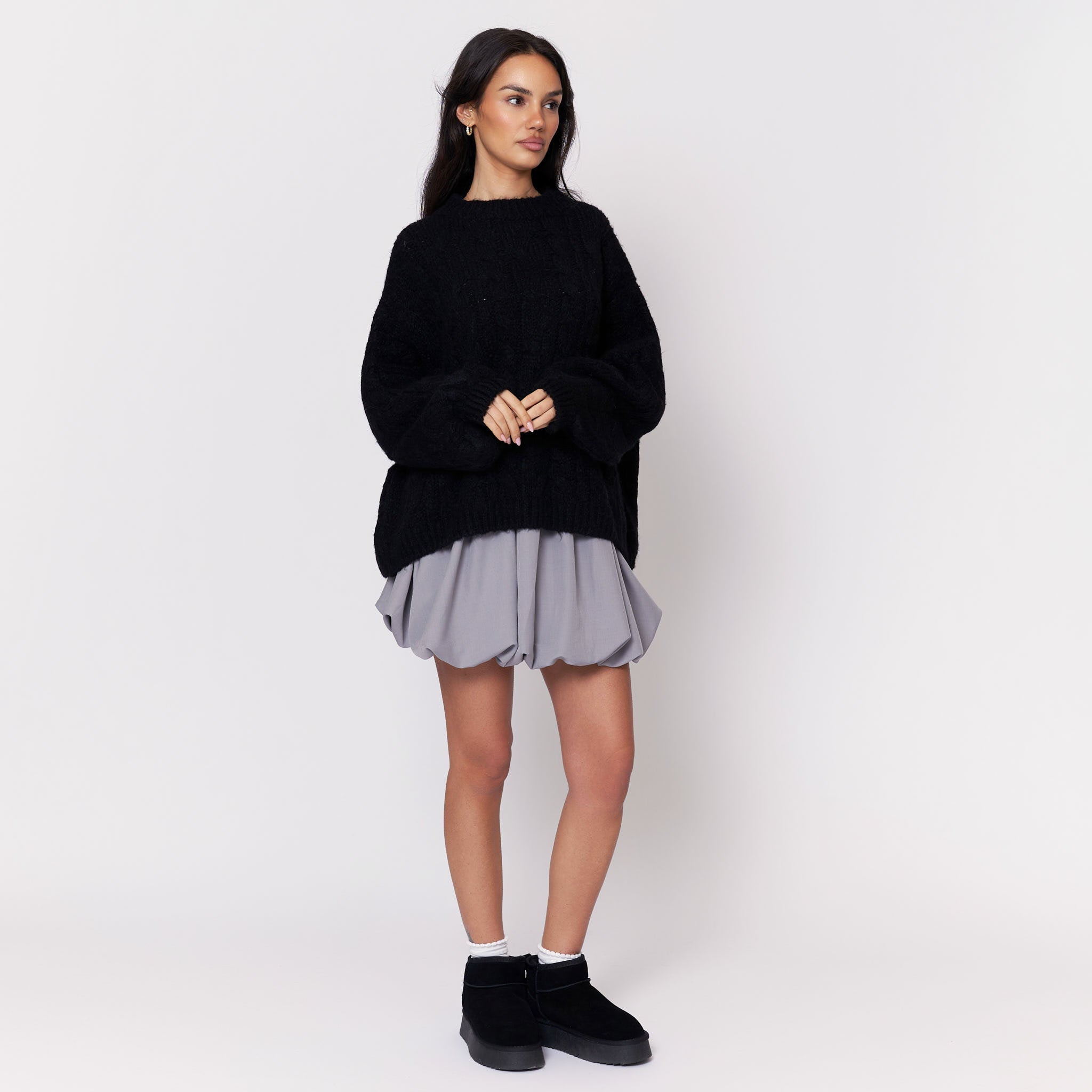 Softer Oversize Pullover mit Zopfmuster