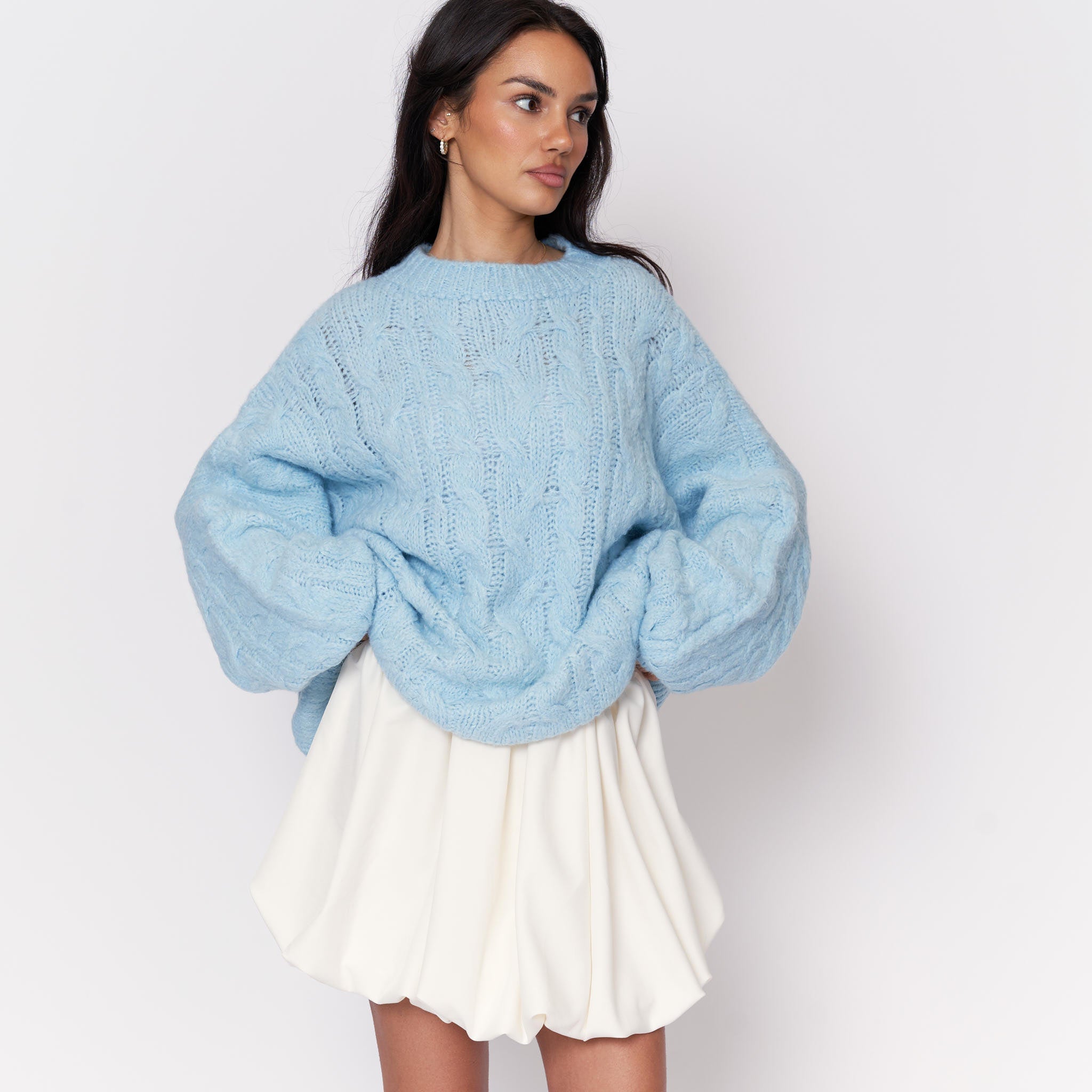 Softer Oversize Pullover mit Zopfmuster