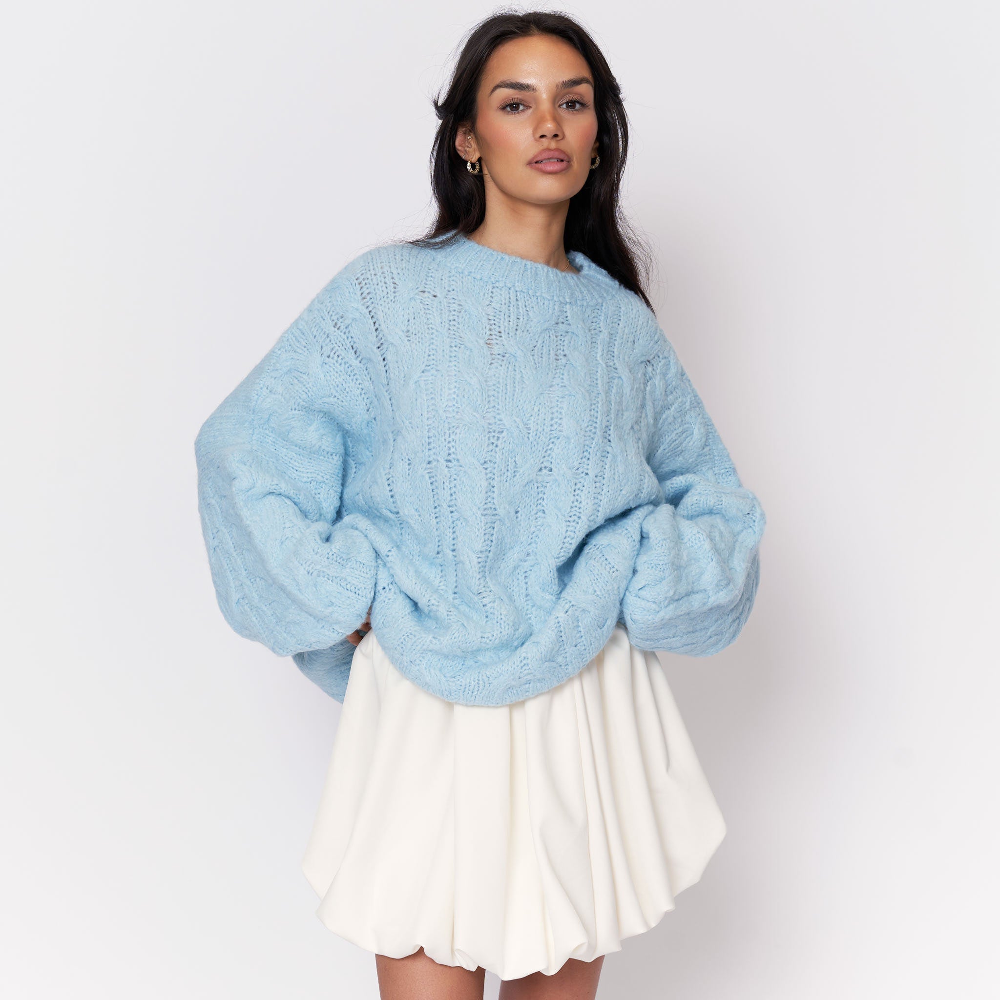 Softer Oversize Pullover mit Zopfmuster