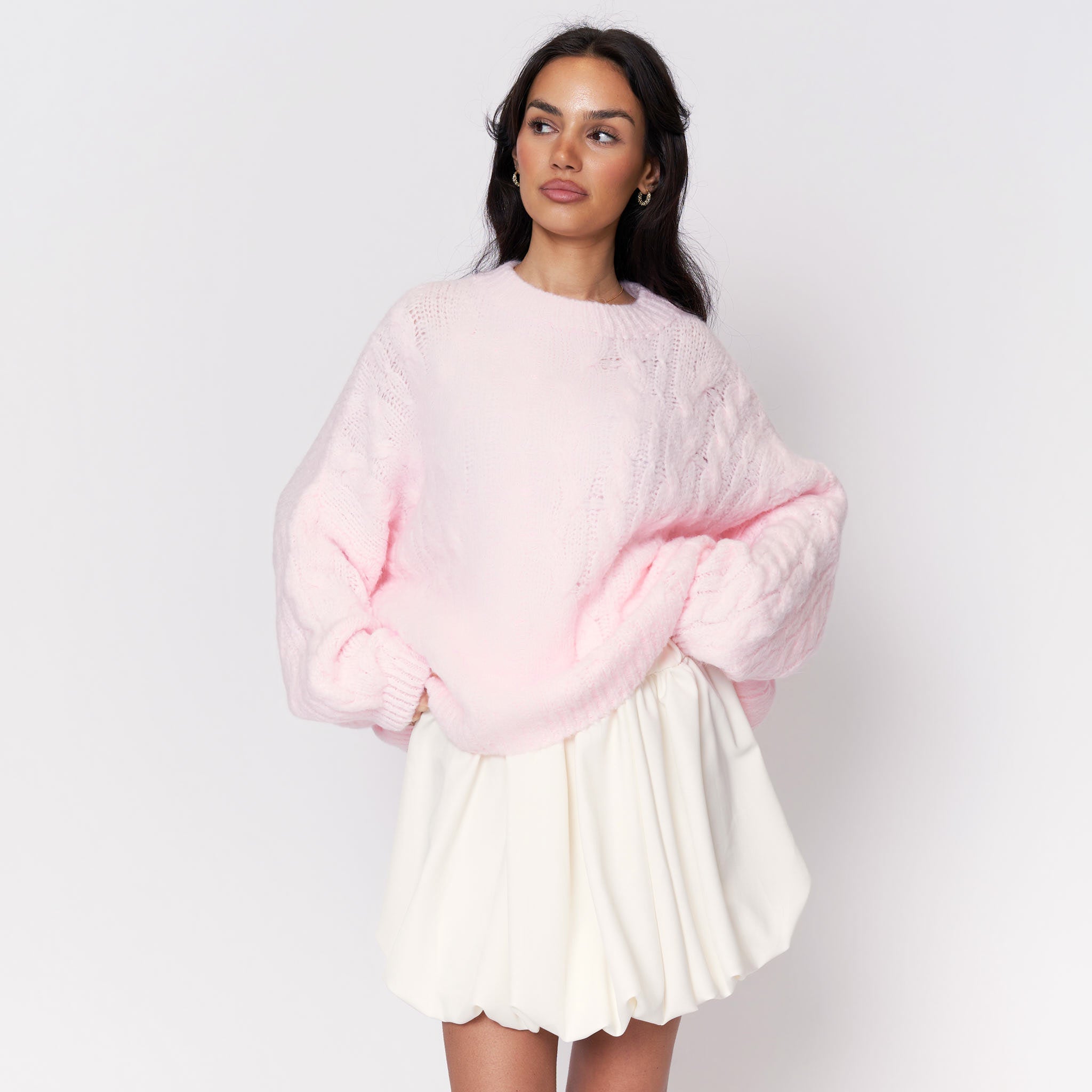 Softer Oversize Pullover mit Zopfmuster